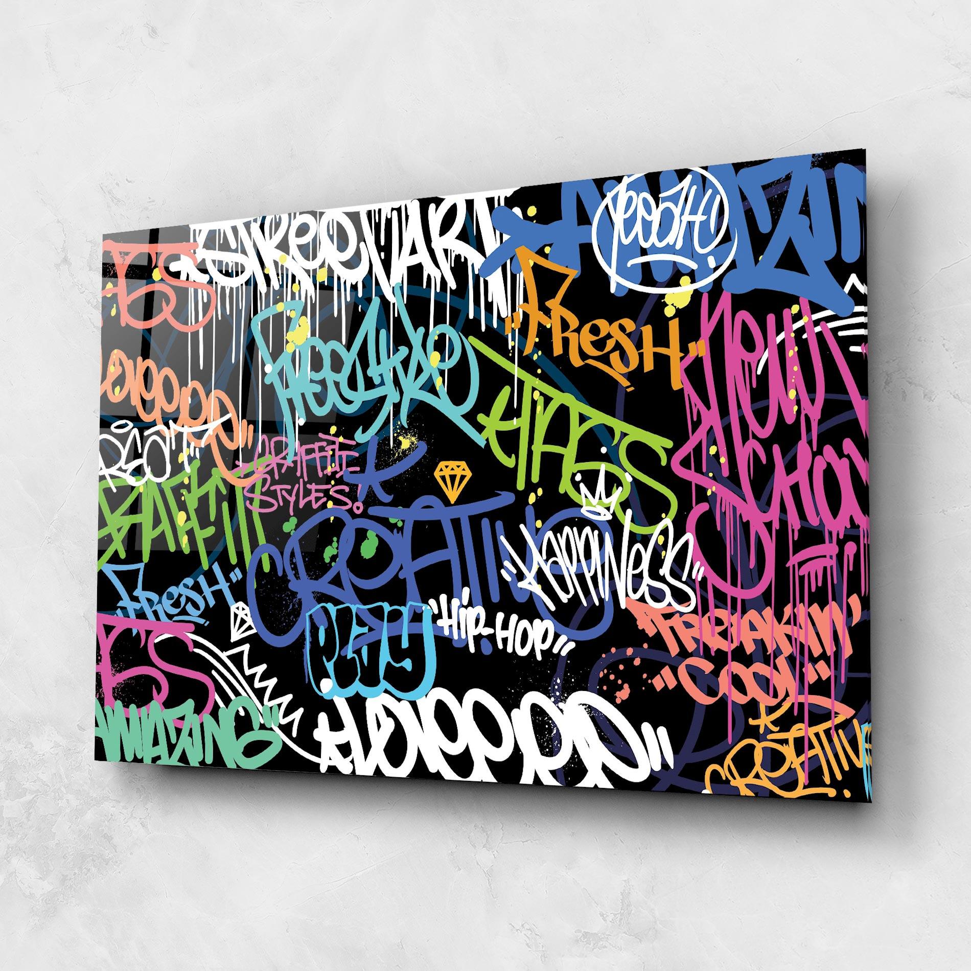 Glasbild Colorful Tags mockup 1