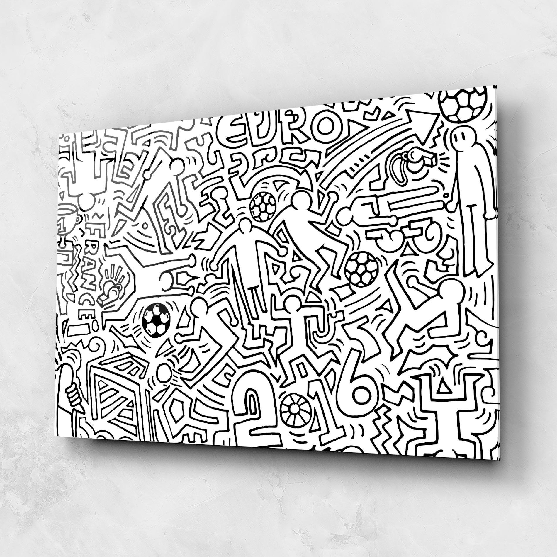 Glasbild Football Drawing mockup 1