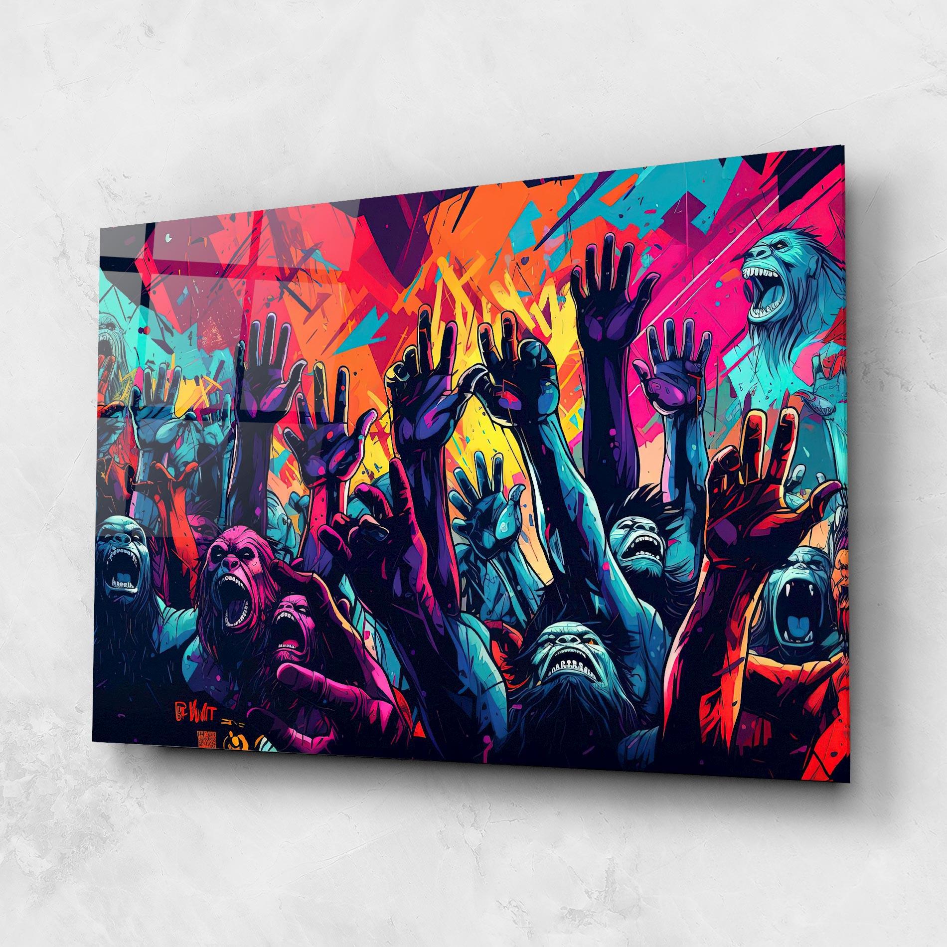Glasbild Graffiti Animals mockup 1