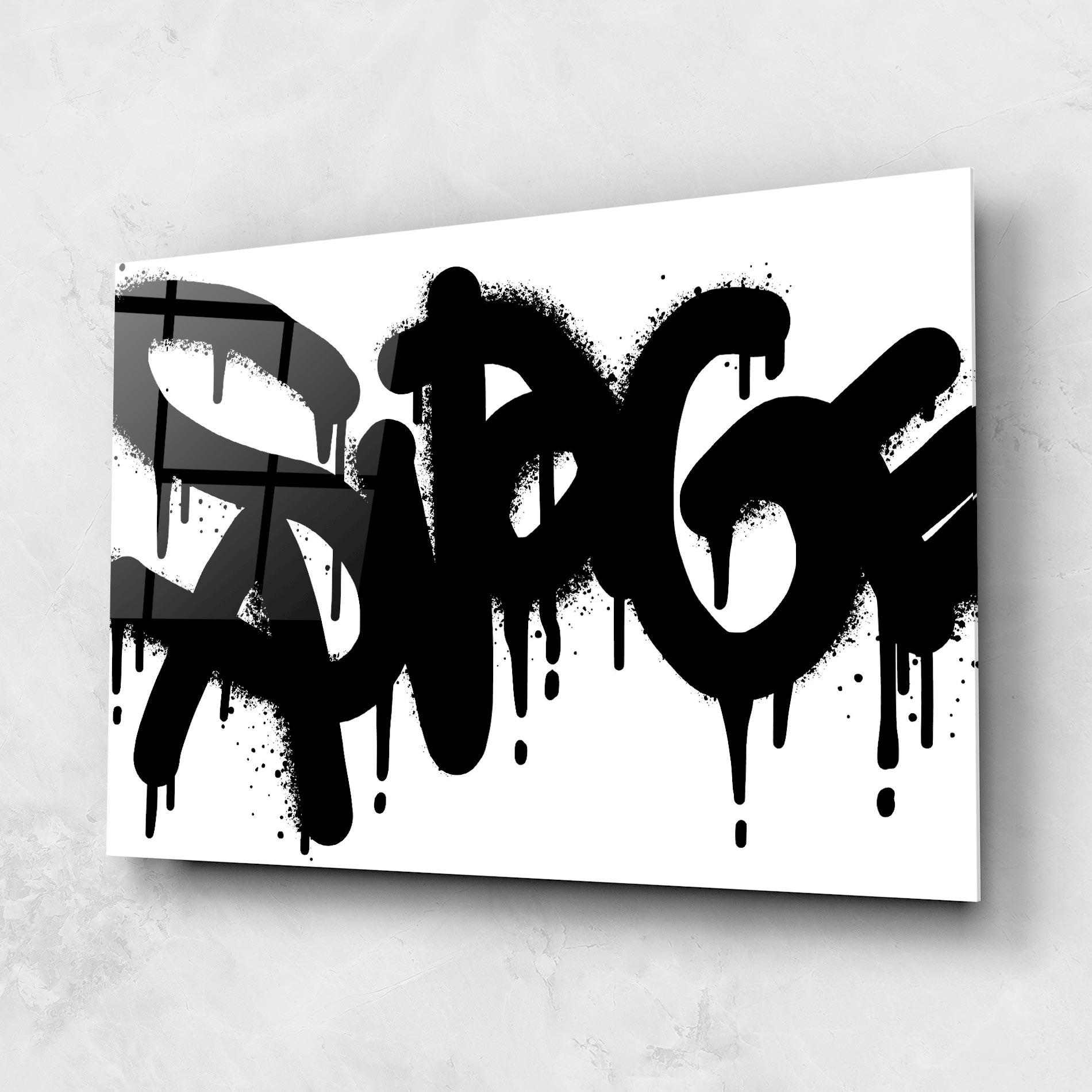 Glasbild Graffiti Savage mockup 1