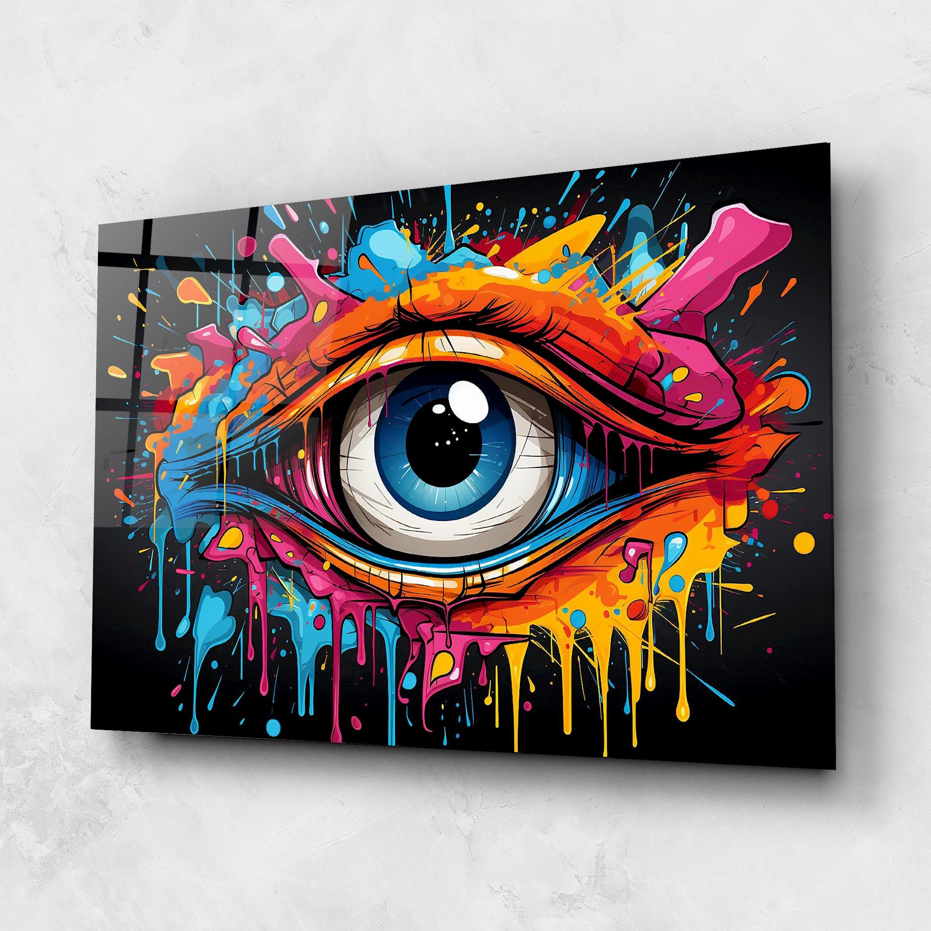 Glasbild Graffitistyle Eye mockup 1