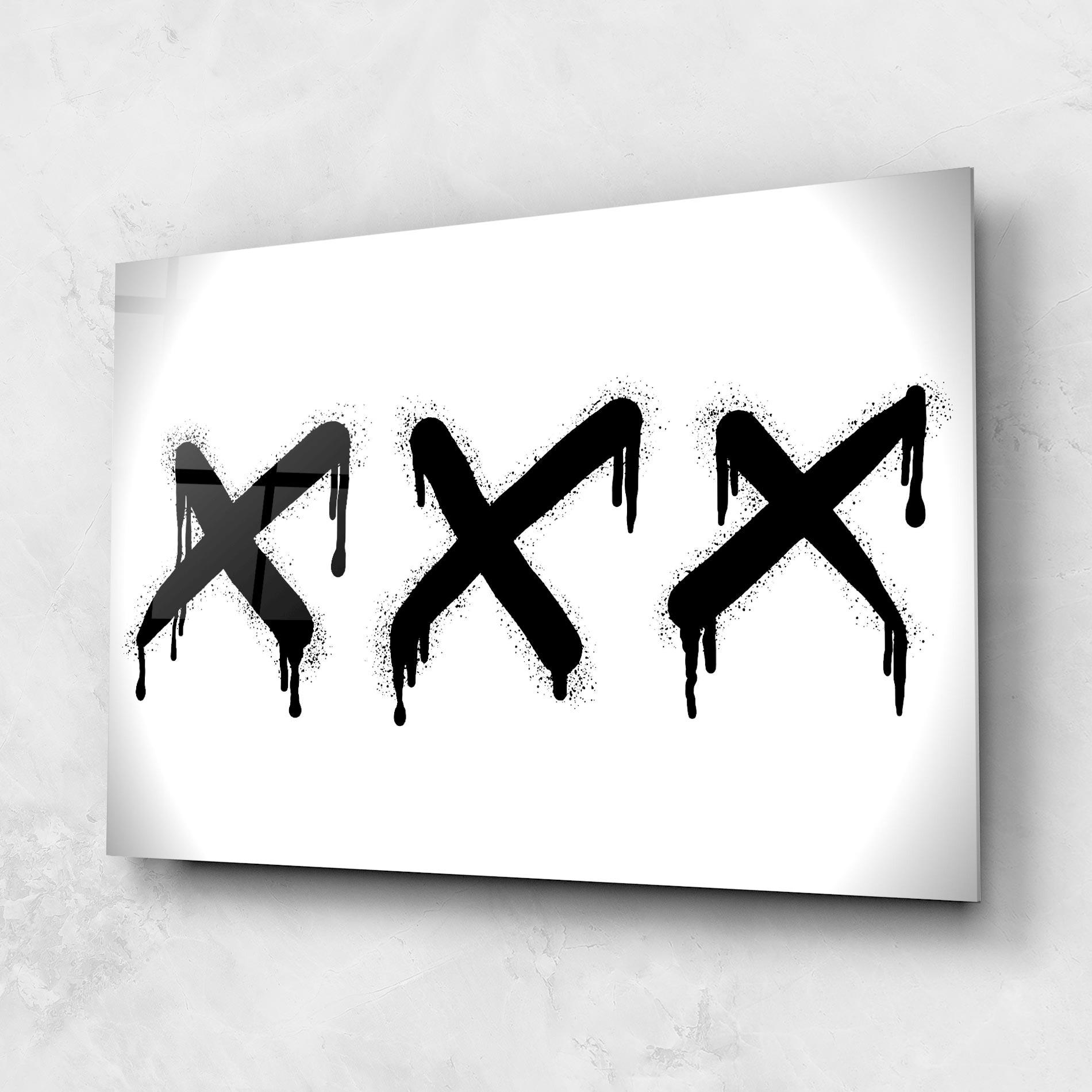Glasbild Grafiti X Spray mockup 1