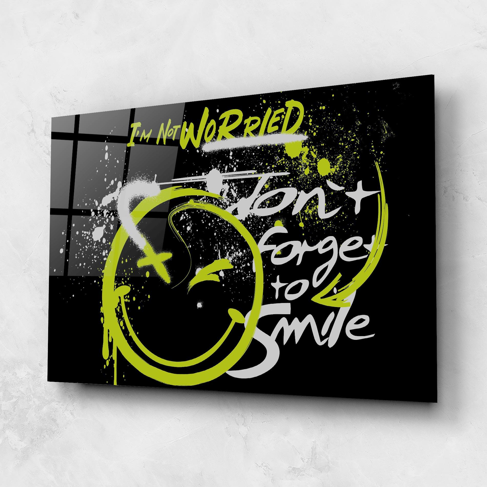 Glasbild Green Smile Graffiti mockup 1