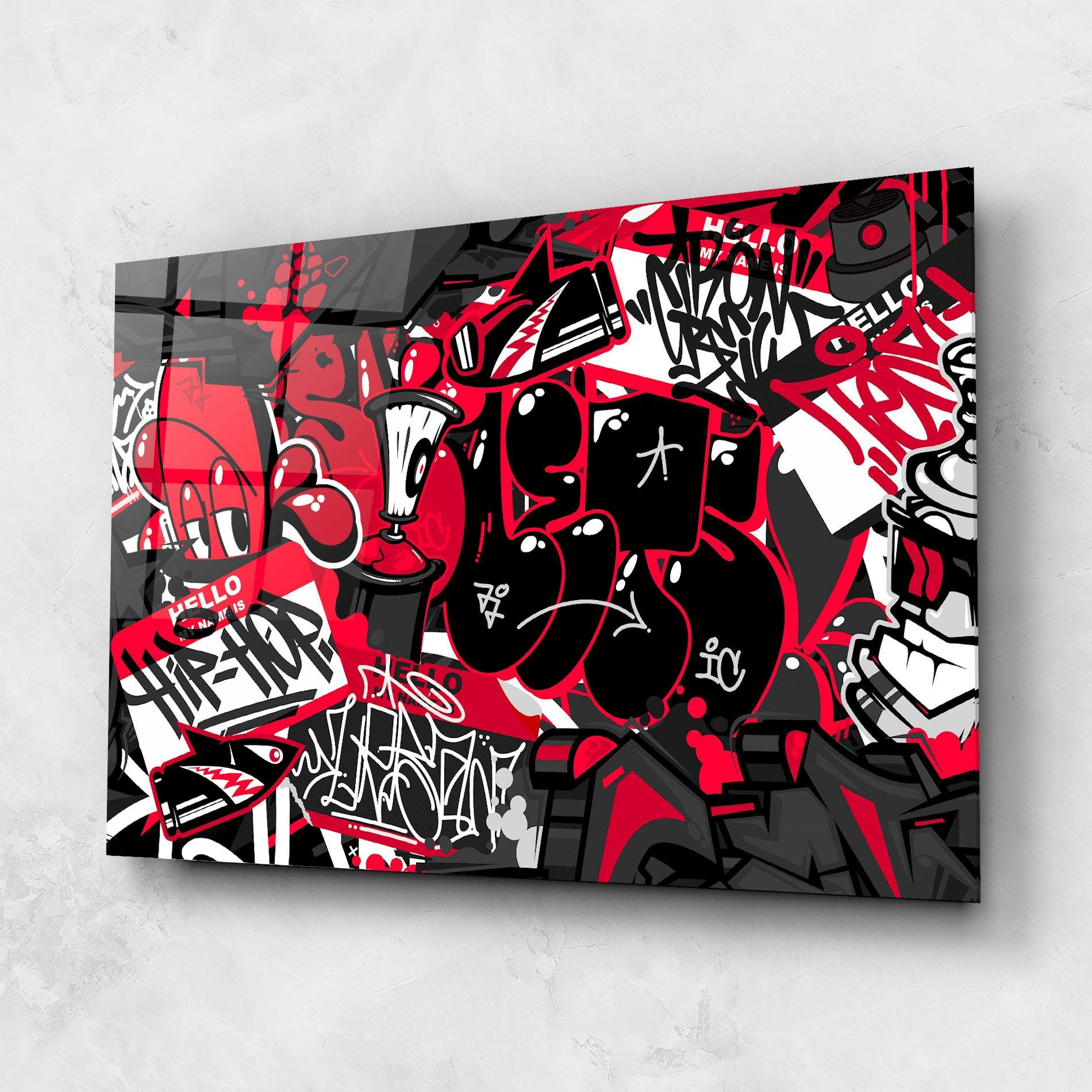 Glasbild Hip Hop Graffiti mockup 1
