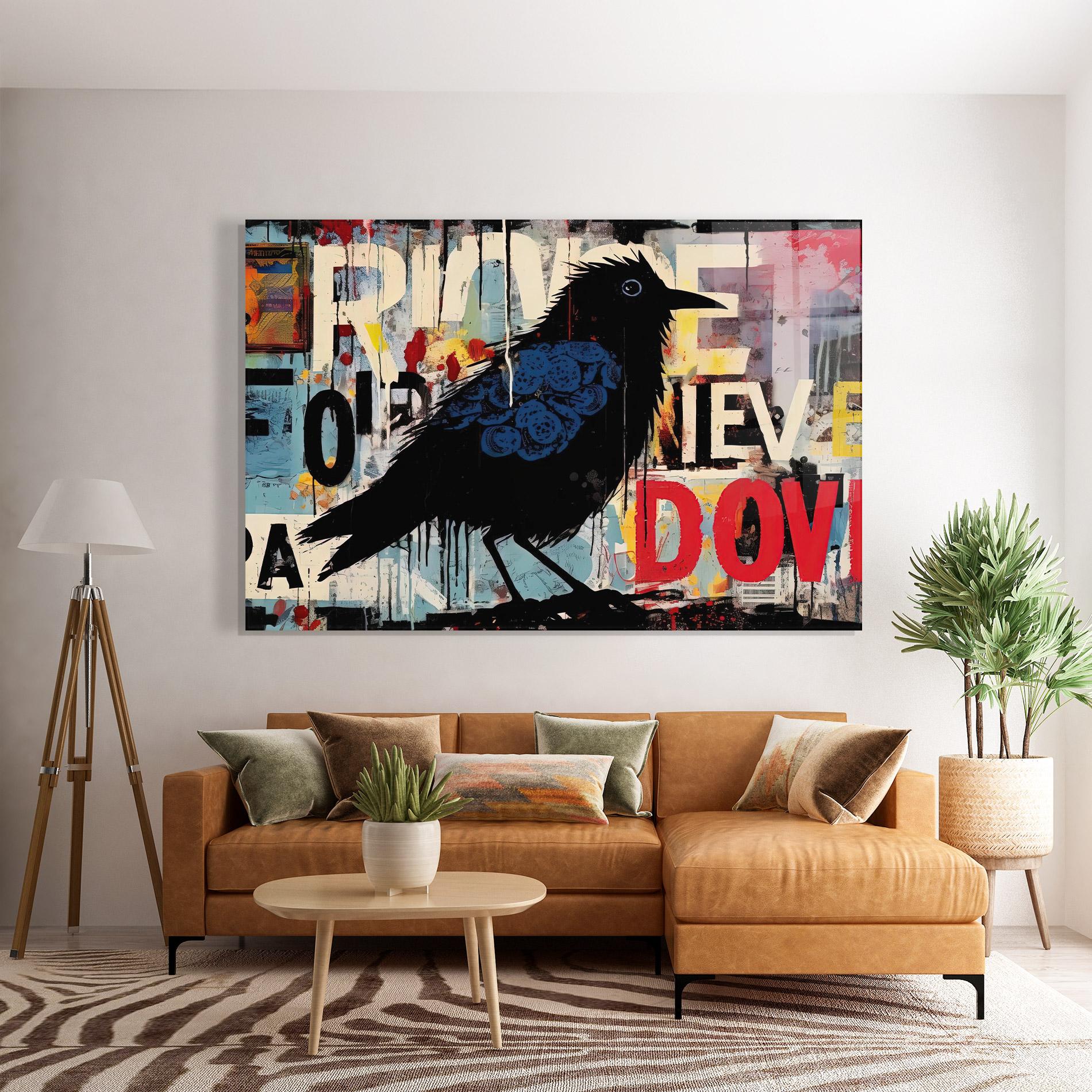 Glasbild Bird Old Doodle mockup 7