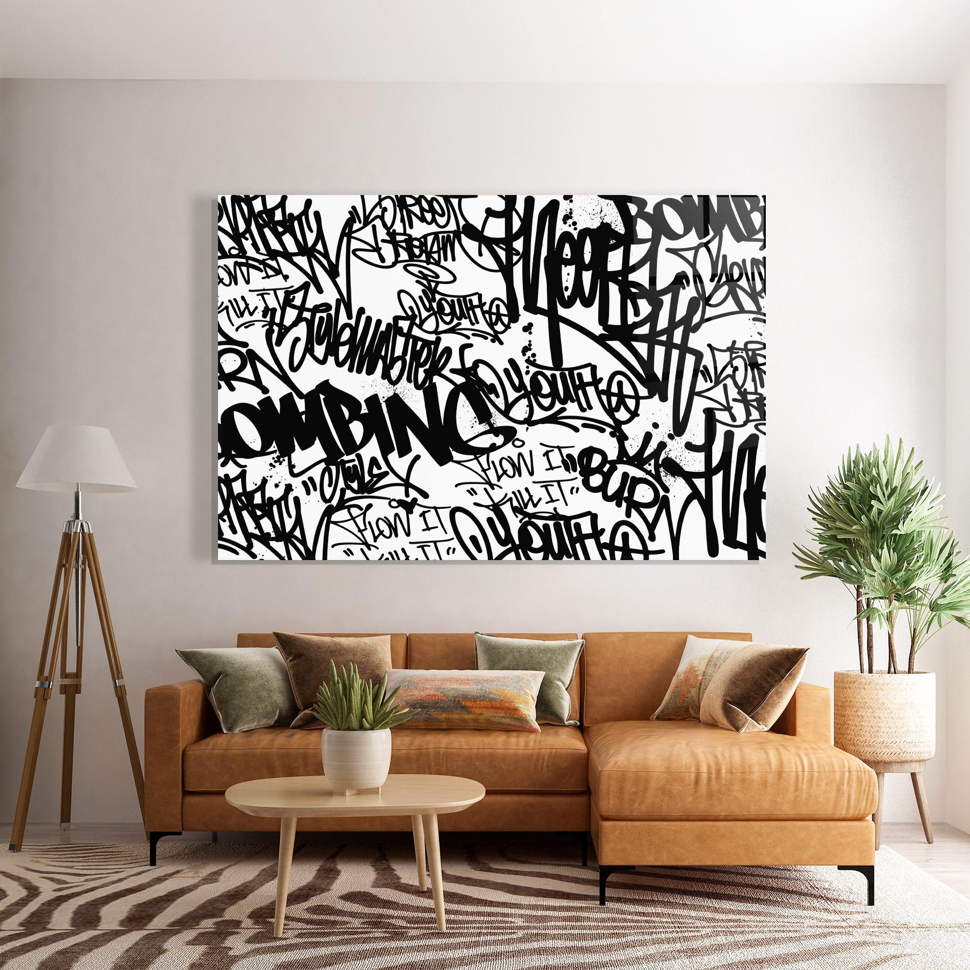 Glasbild Black Tags mockup 7