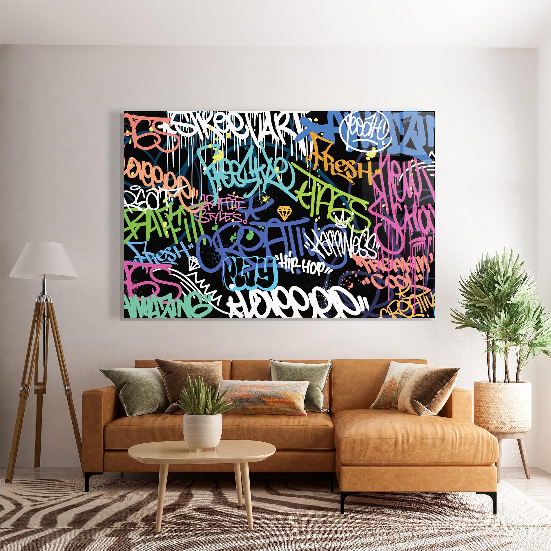 Glasbild Colorful Tags mockup 7