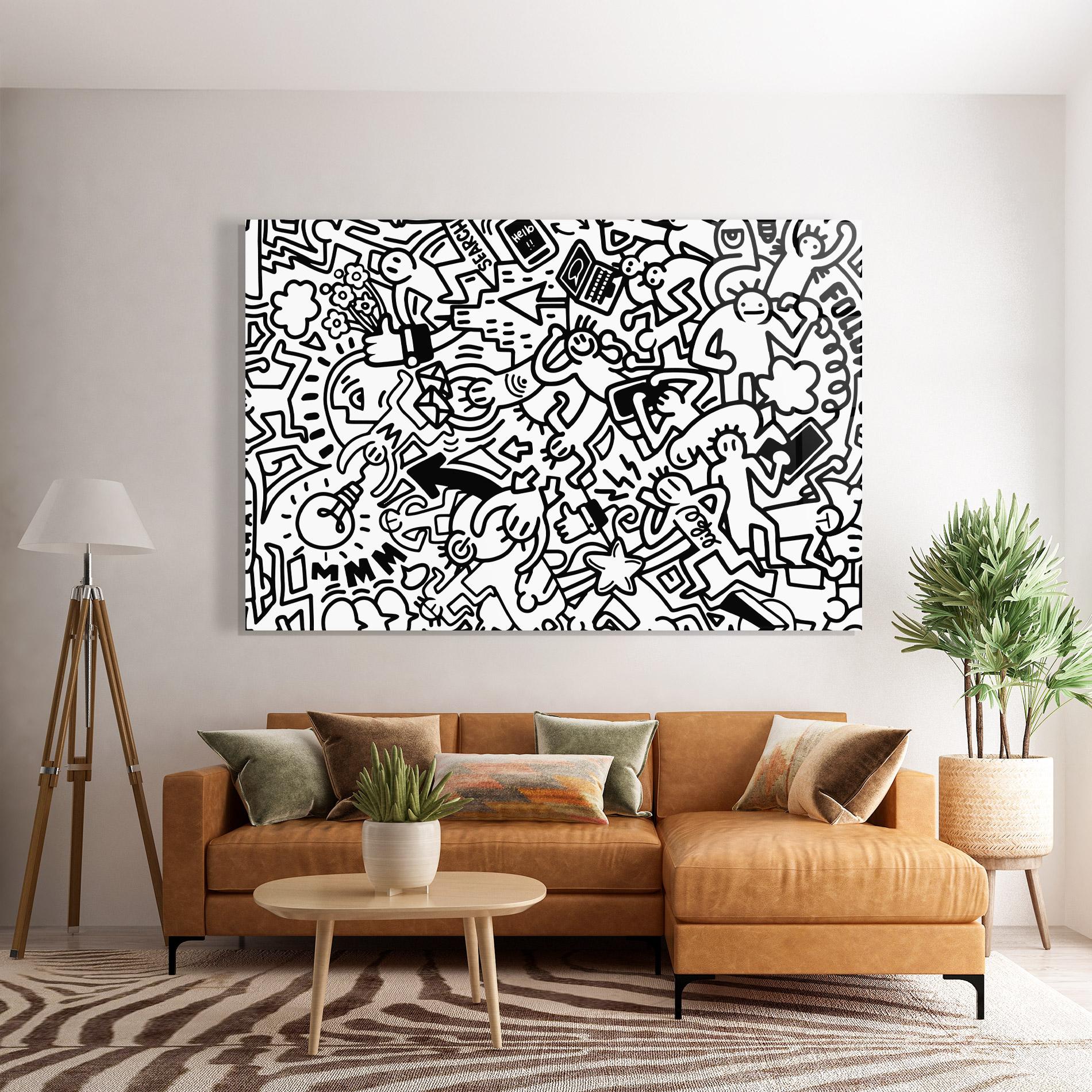 Glasbild Follow Like Graffiti mockup 7