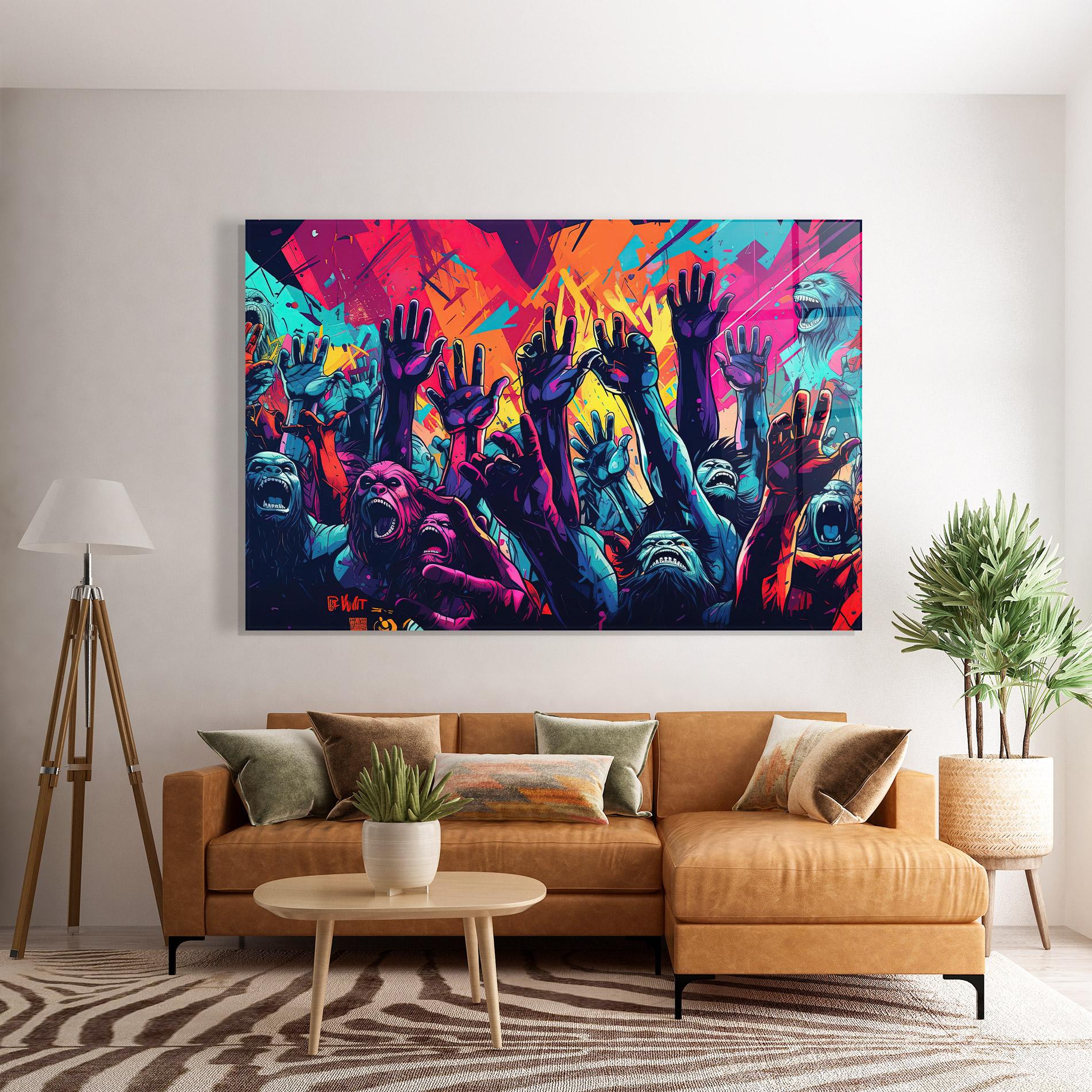 Glasbild Graffiti Animals mockup 7