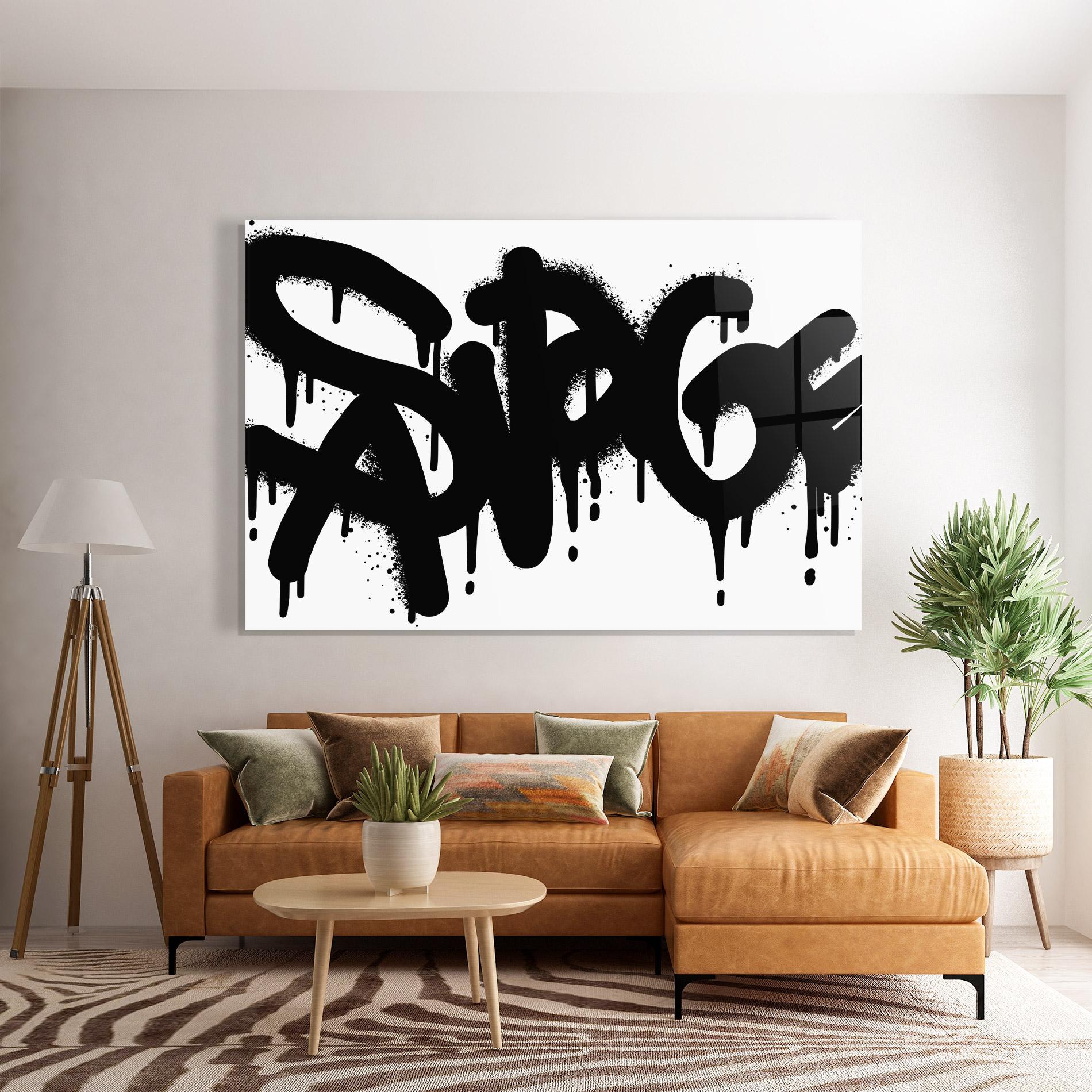 Glasbild Graffiti Savage mockup 7