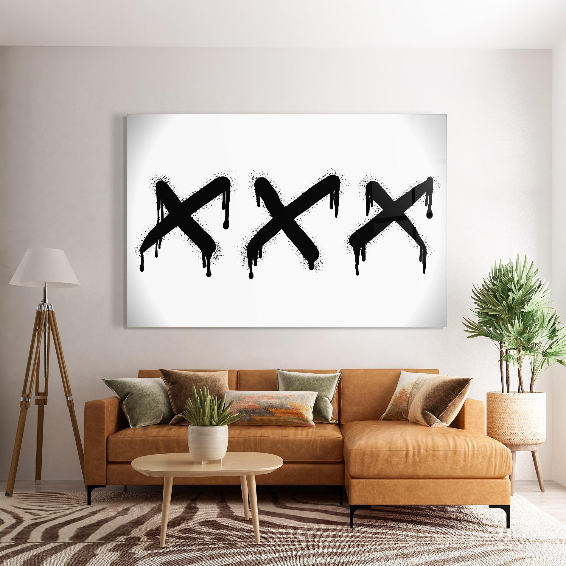 Glasbild Grafiti X Spray mockup 7