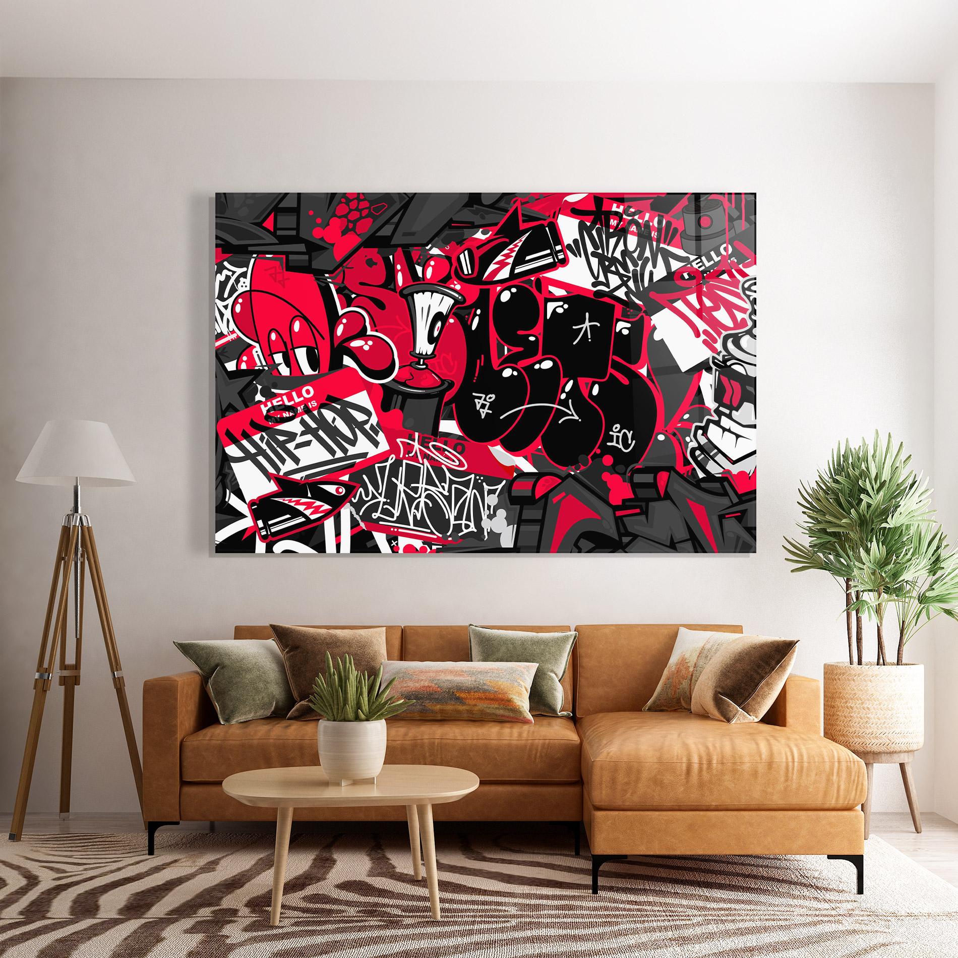 Glasbild Hip Hop Graffiti mockup 7