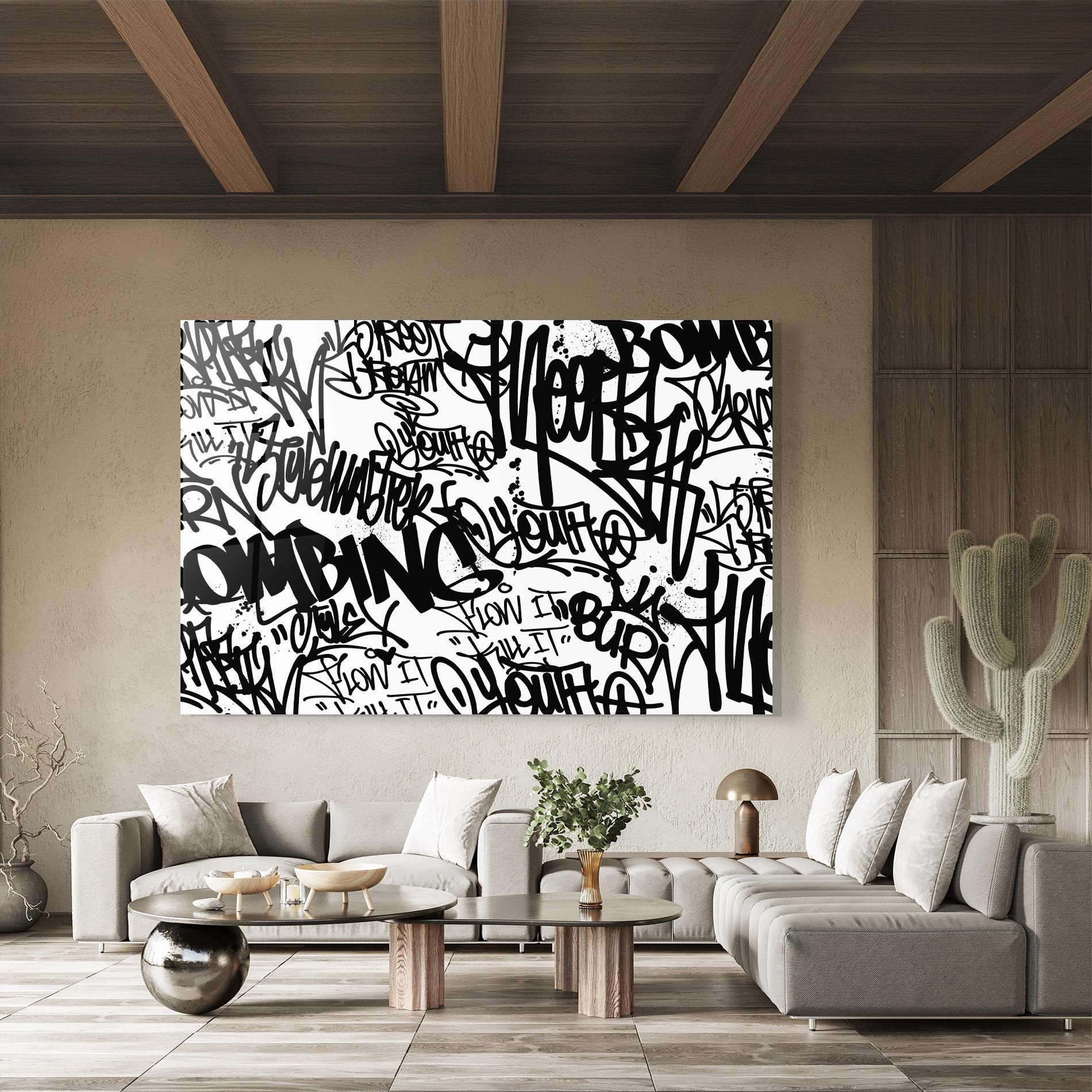 Glasbild Black Tags mockup 8