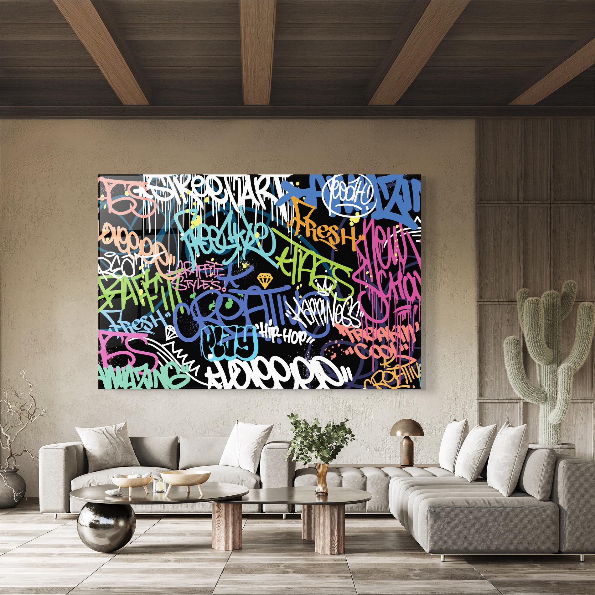 Glasbild Colorful Tags mockup 8