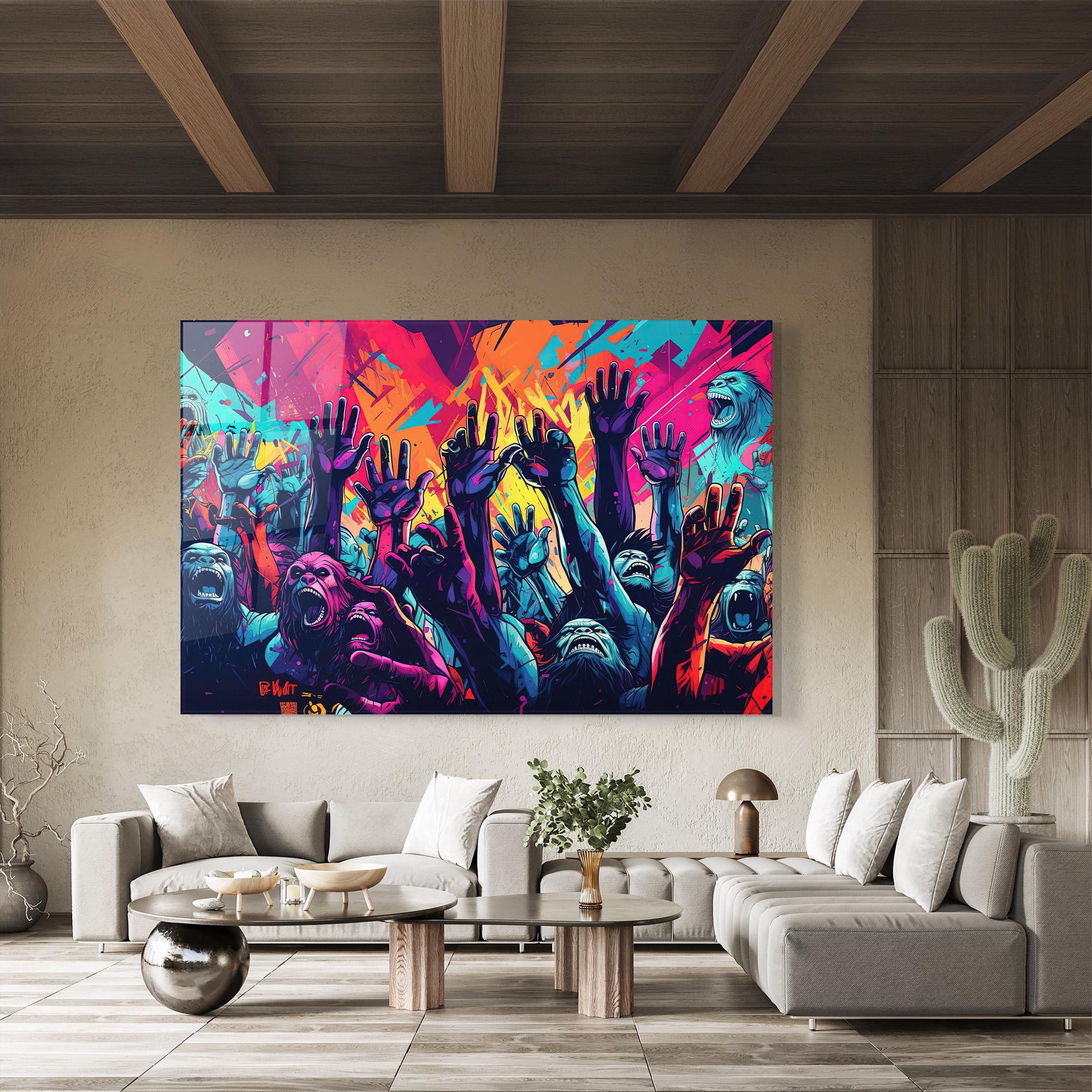 Glasbild Graffiti Animals mockup 8