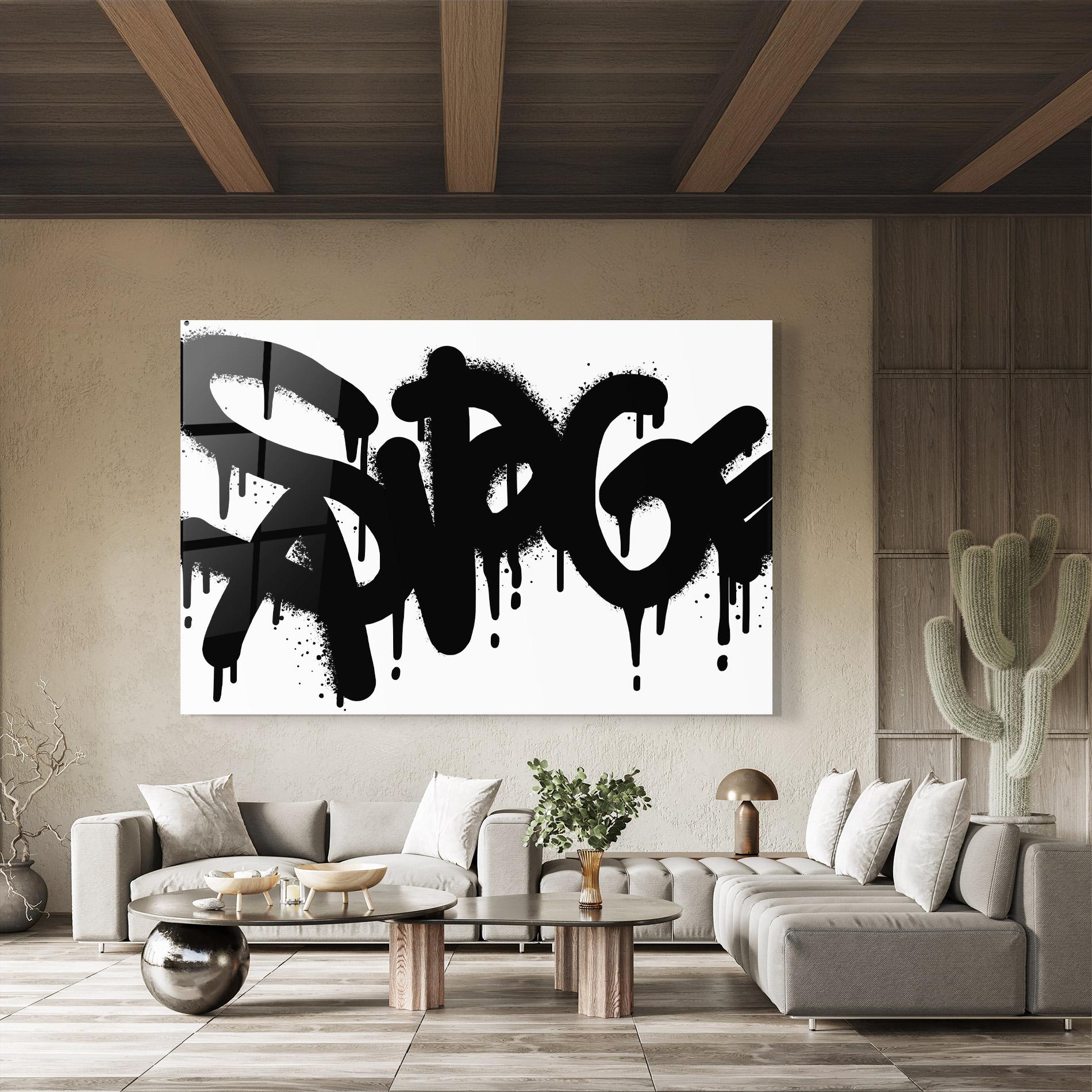 Glasbild Graffiti Savage mockup 8