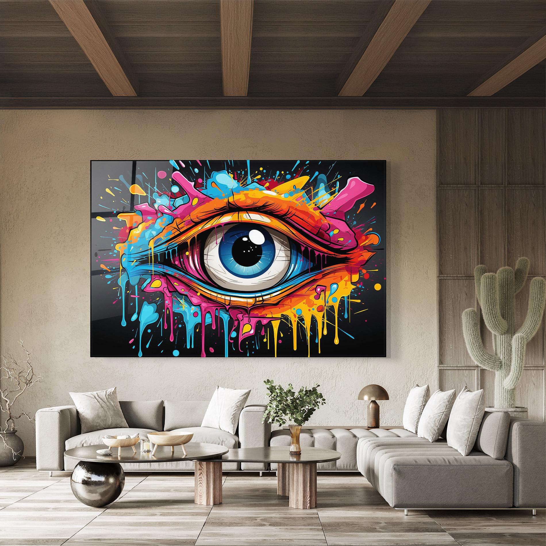 Glasbild Graffitistyle Eye mockup 8
