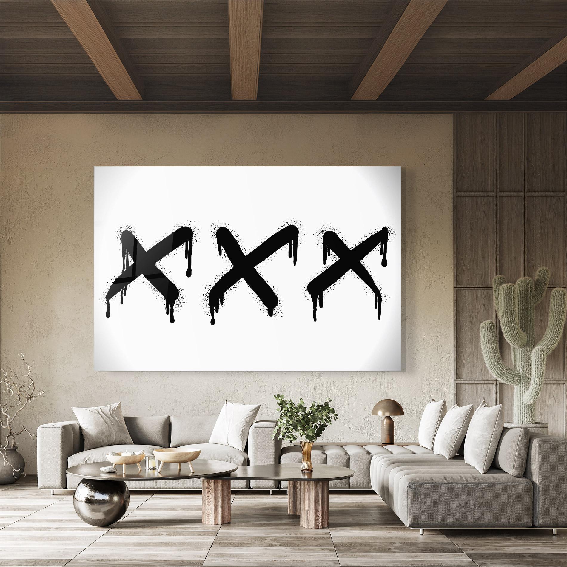 Glasbild Grafiti X Spray mockup 8