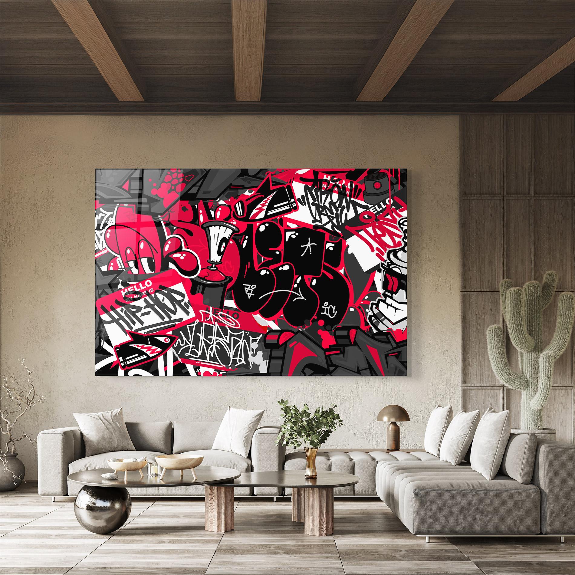 Glasbild Hip Hop Graffiti mockup 8