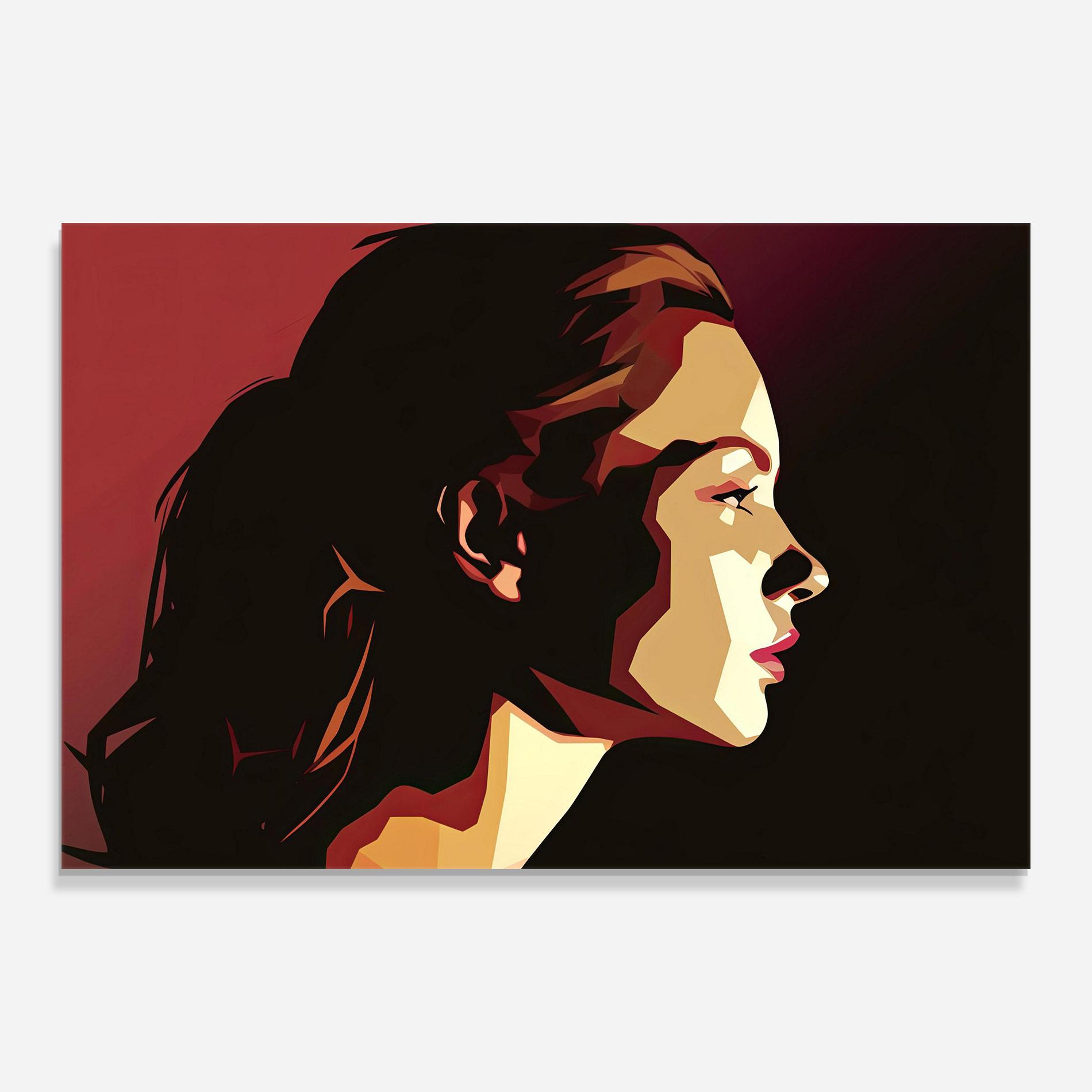 Glasbild Cream Red Pop Art mockup 0