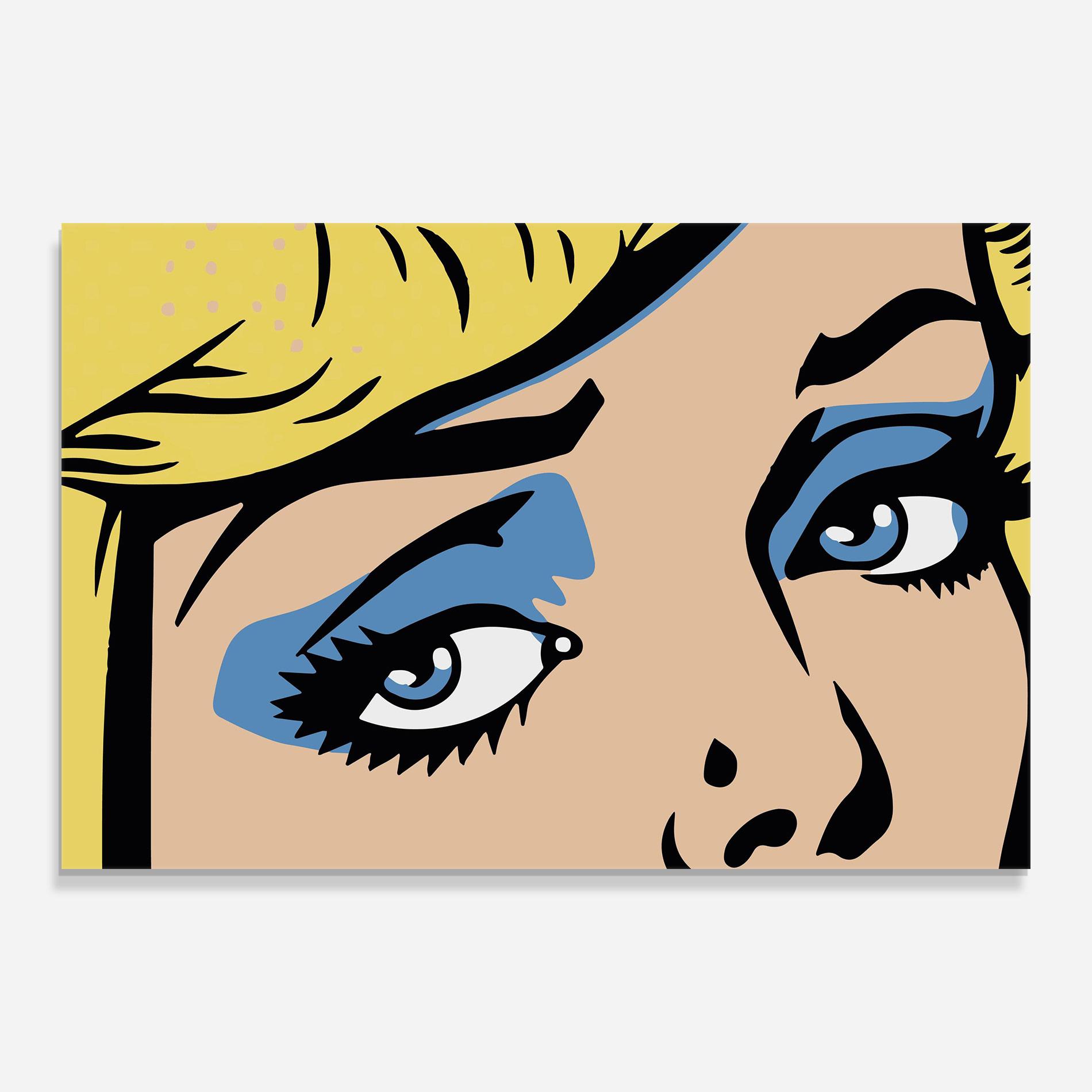 Glasbild Pop Blue Makeup mockup 0