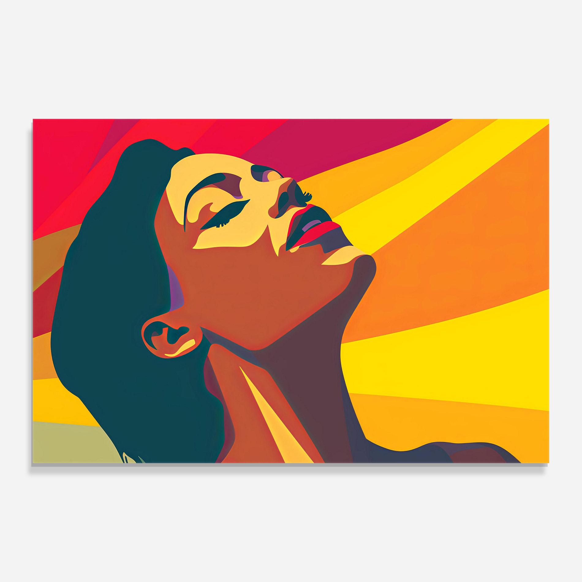 Glasbild Pop Female Color mockup 0