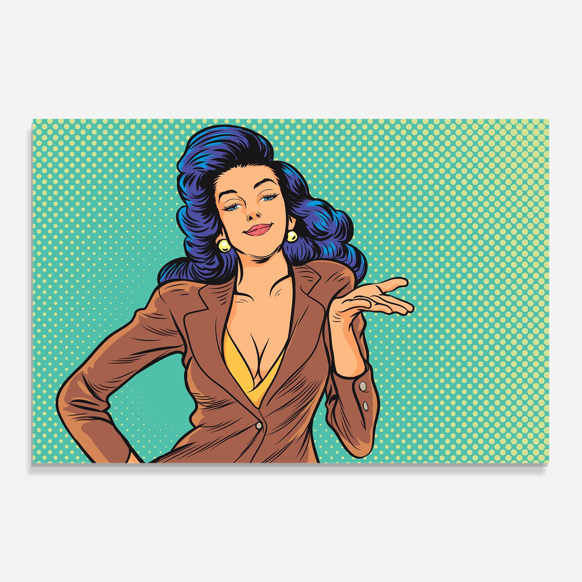 Glasbild Pop Woman mockup 0