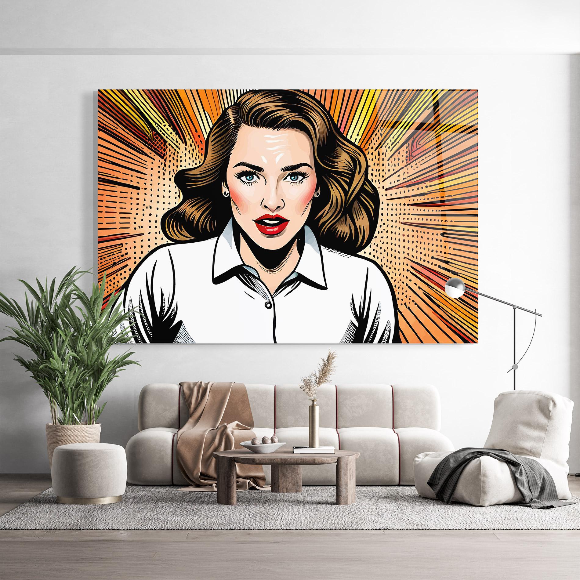 Glasbild Blue Eye Pop Art mockup 9