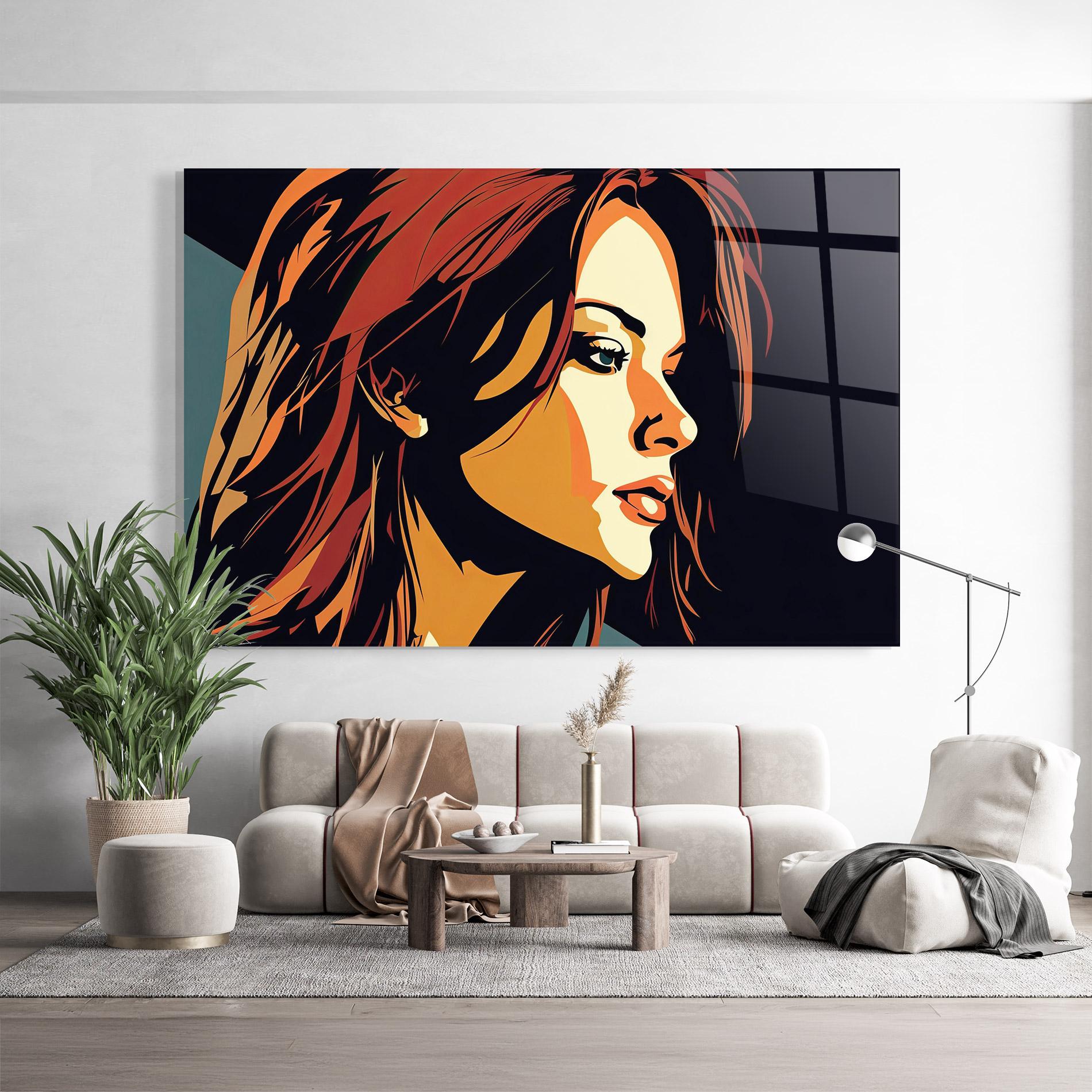 Glasbild Brown Pop Hair mockup 9