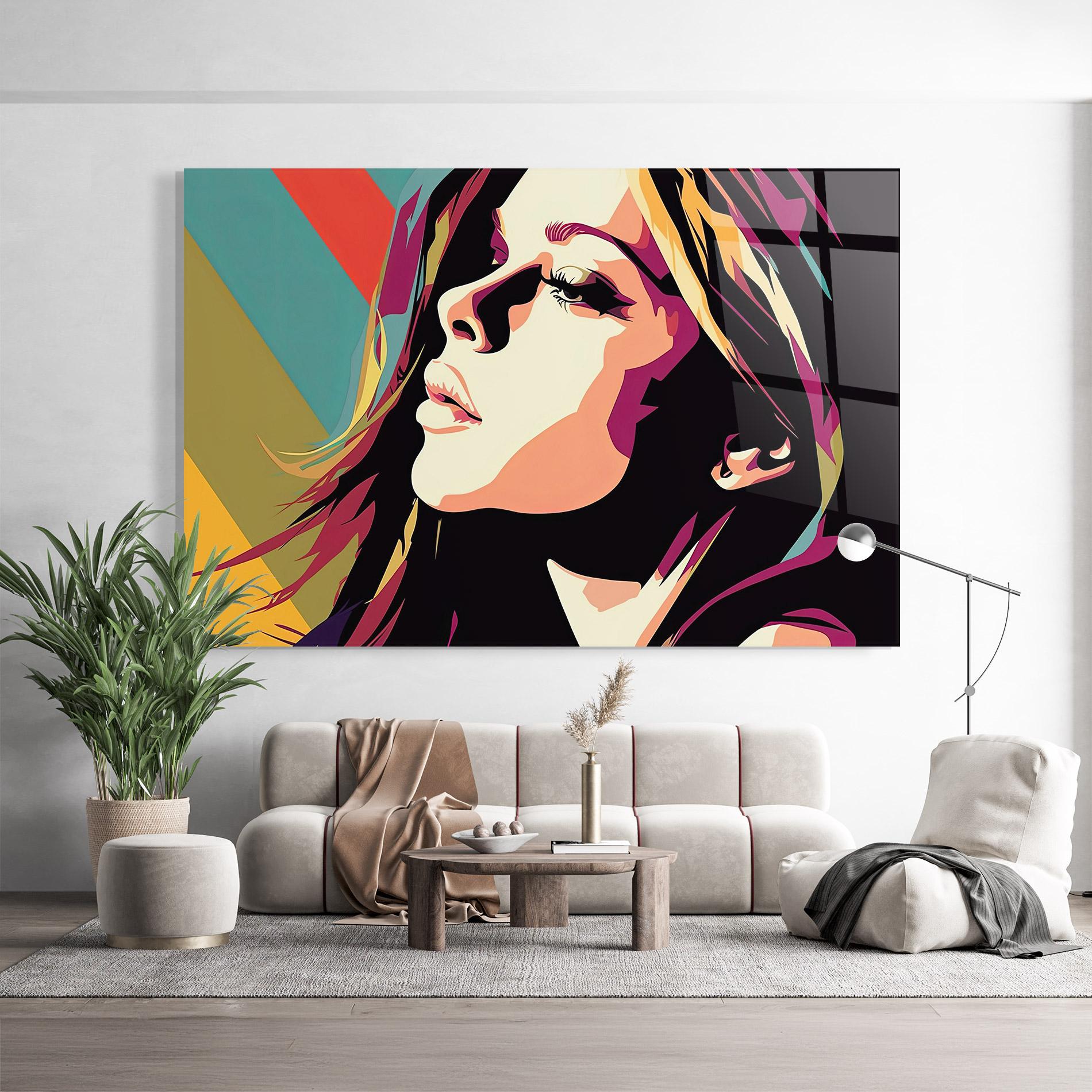 Glasbild Cream Pop Art mockup 9