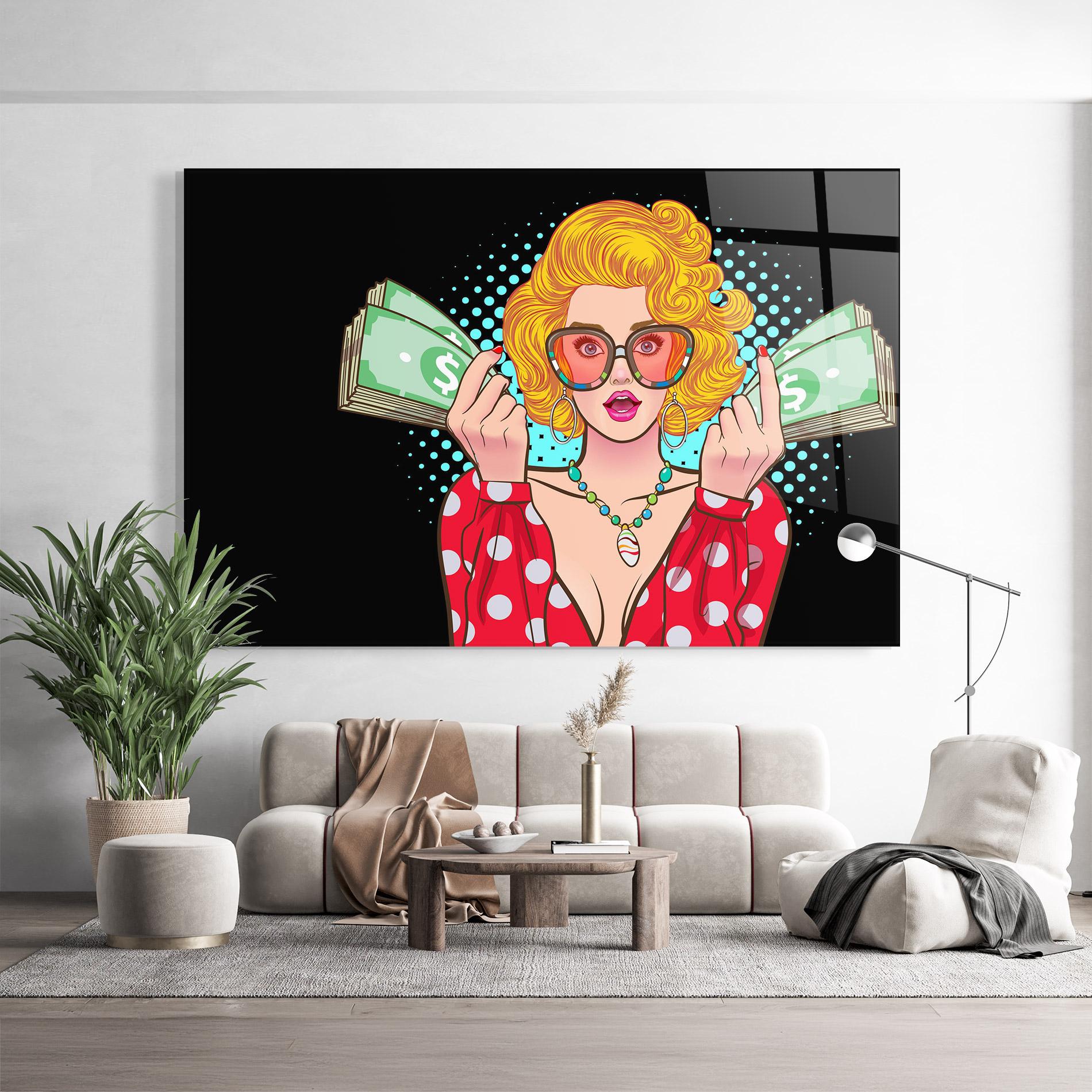 Glasbild Glasses Look Money mockup 9