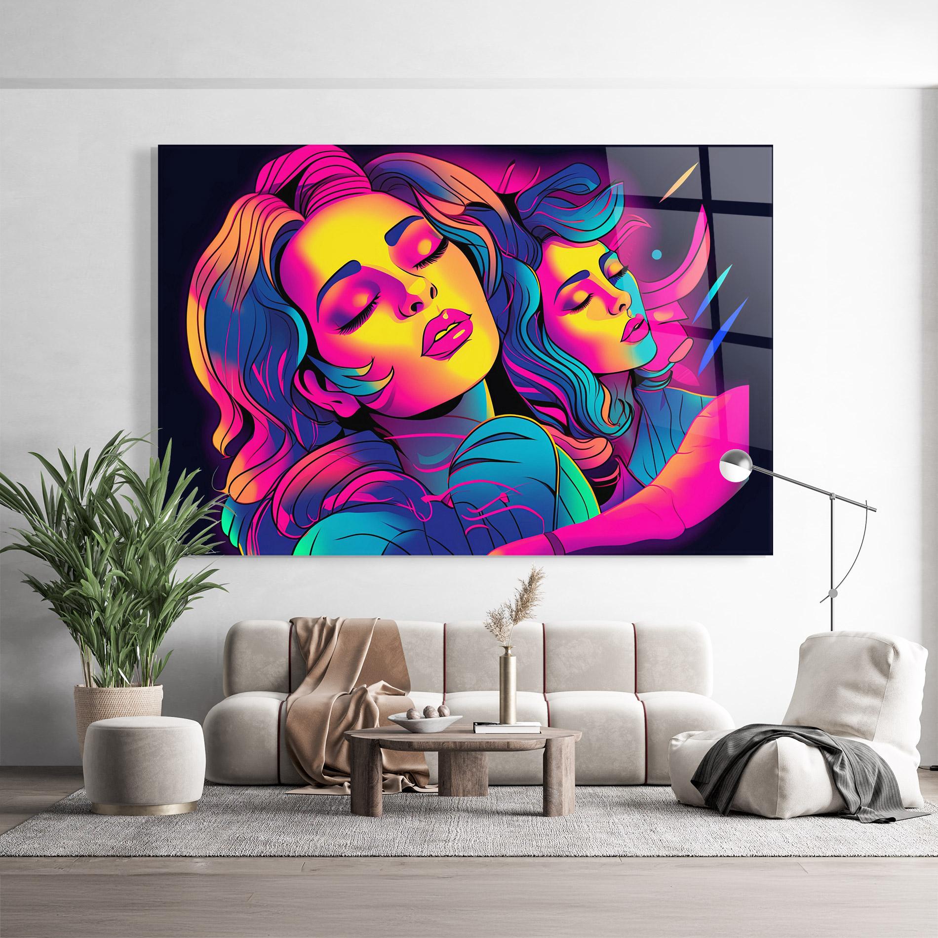 Glasbild Glowing Pop Woman mockup 9