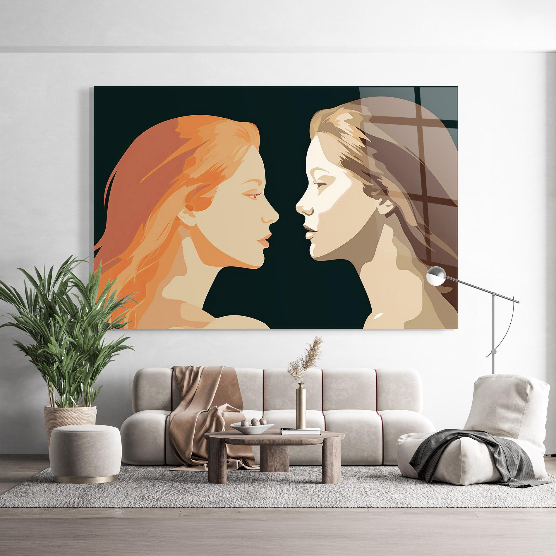 Glasbild Orange Pop Girl mockup 9