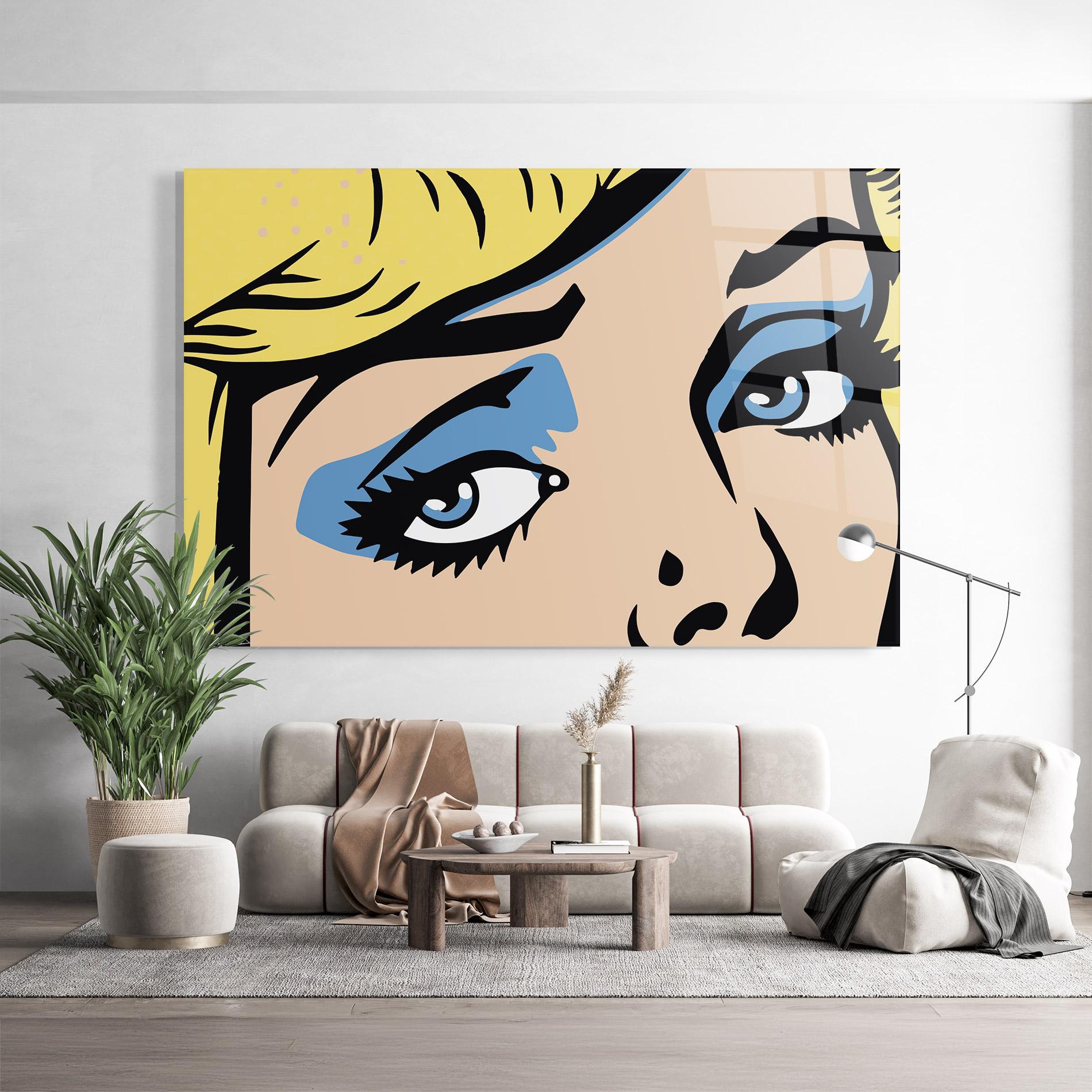 Glasbild Pop Blue Makeup mockup 9