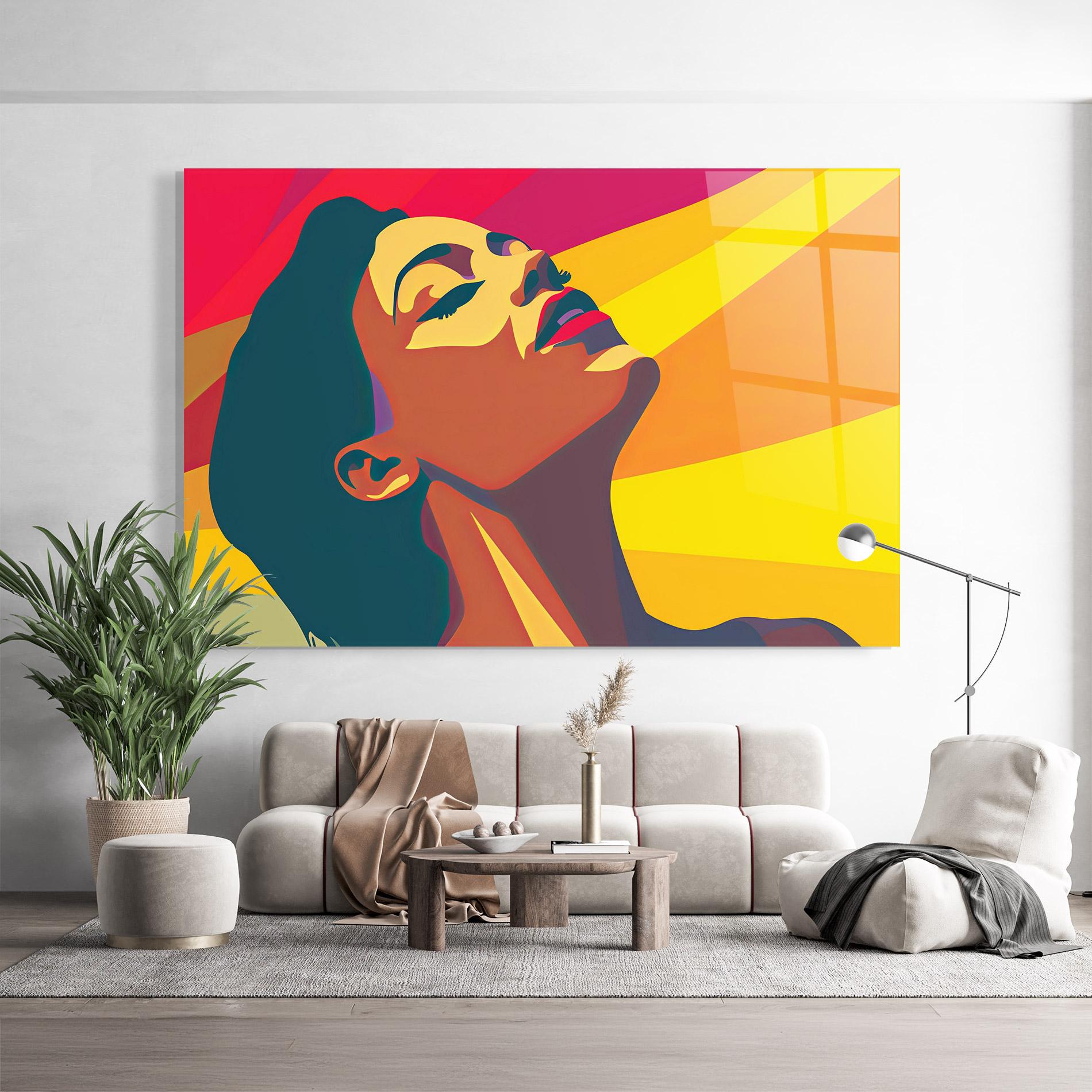 Glasbild Pop Female Color mockup 9