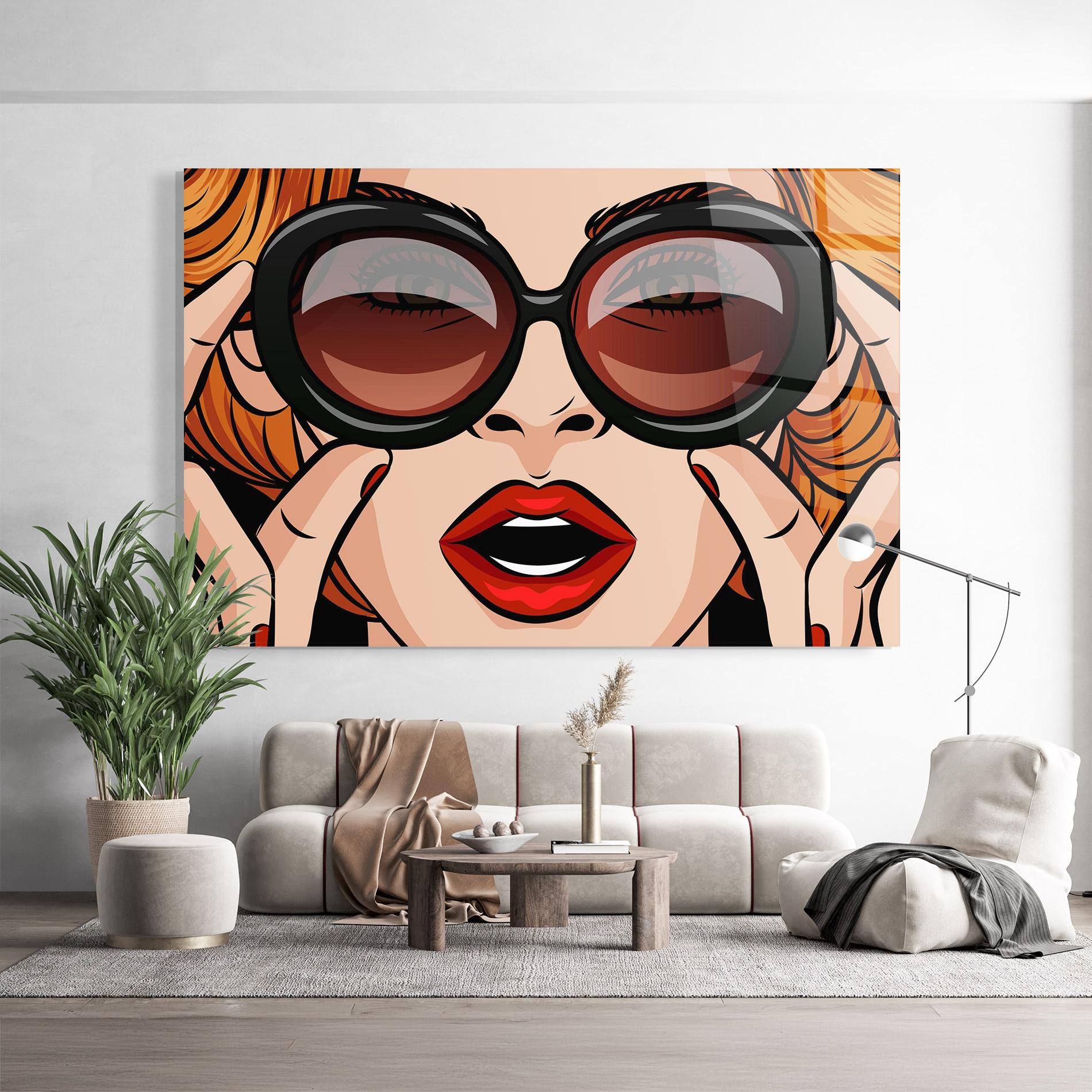 Glasbild Pop Glasses Woman mockup 9