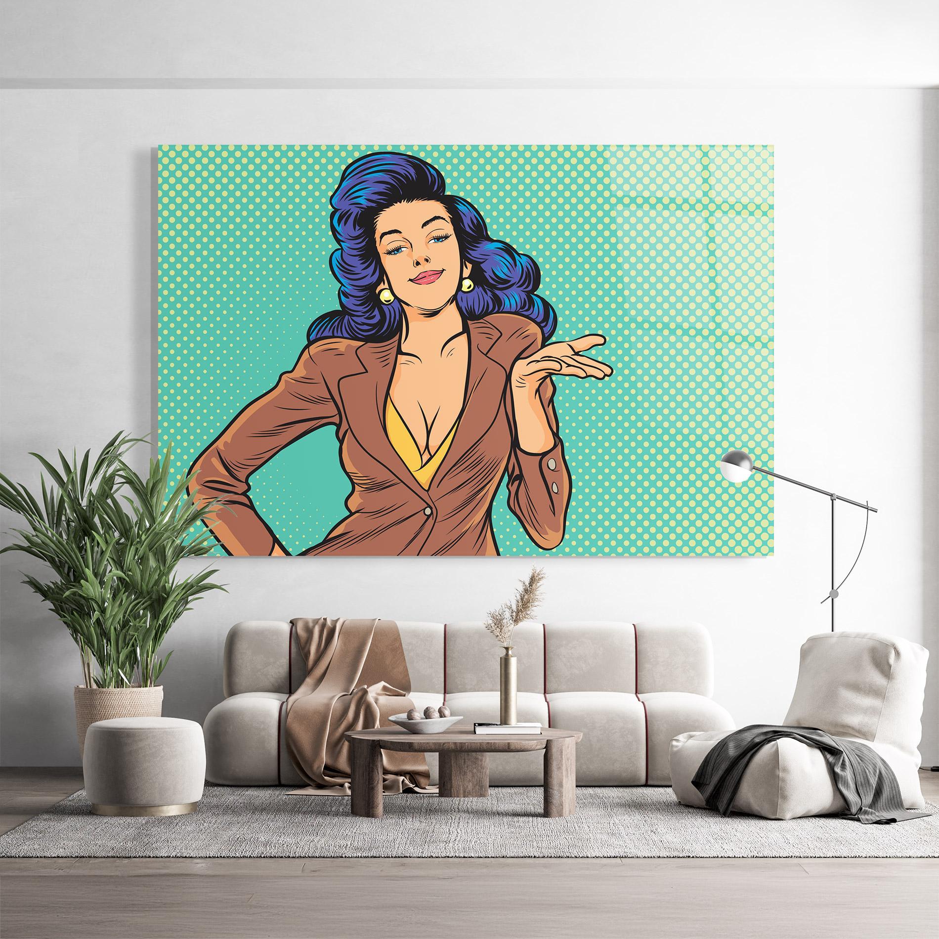 Glasbild Pop Woman mockup 9