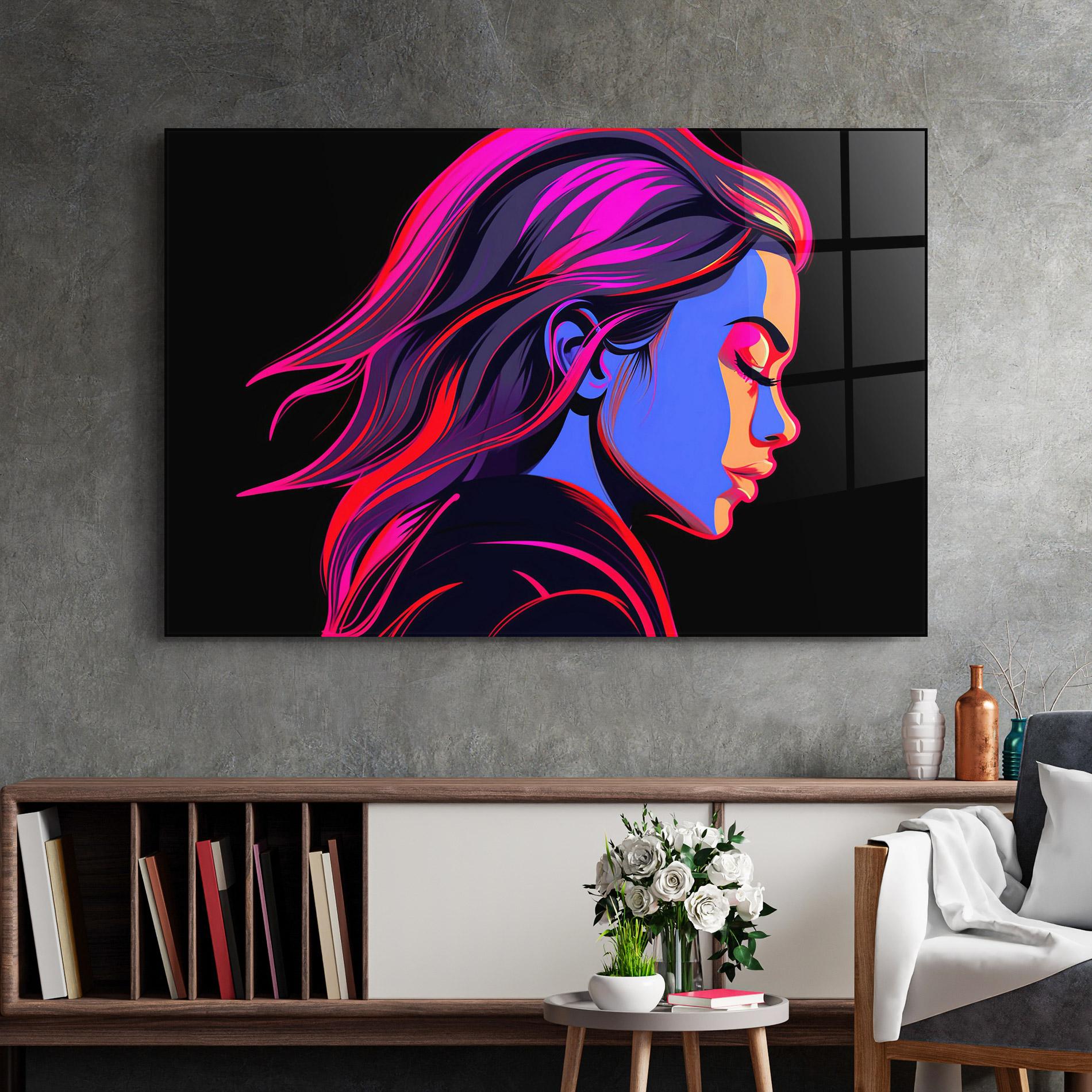 Glasbild Blue Cream Pop Art mockup 2