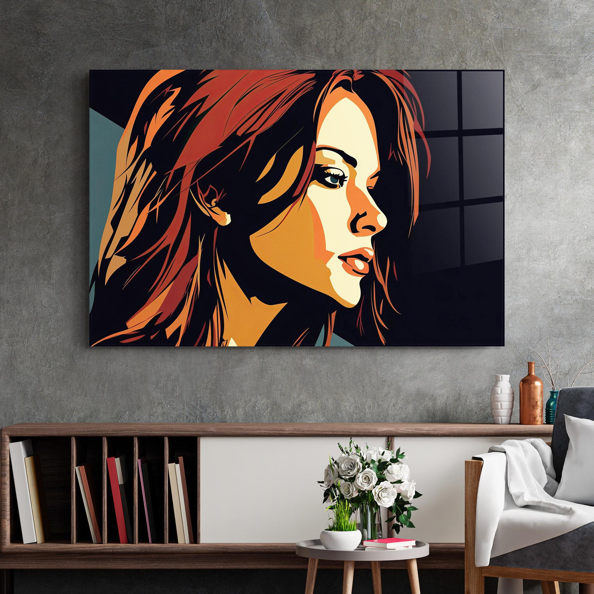 Glasbild Brown Pop Hair mockup 2