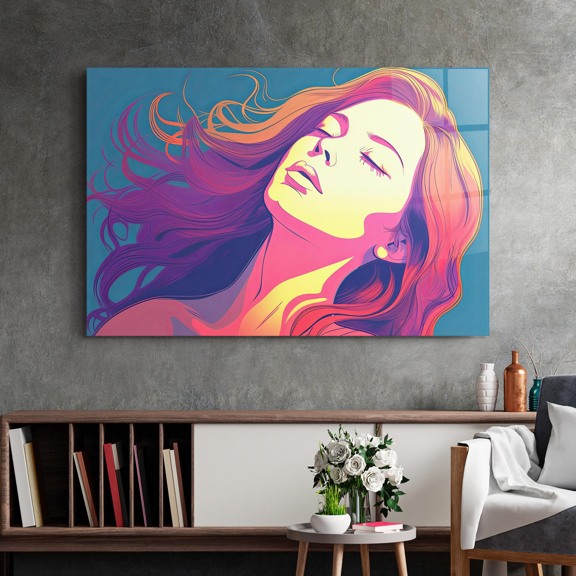 Glasbild Long Pop Hair mockup 2