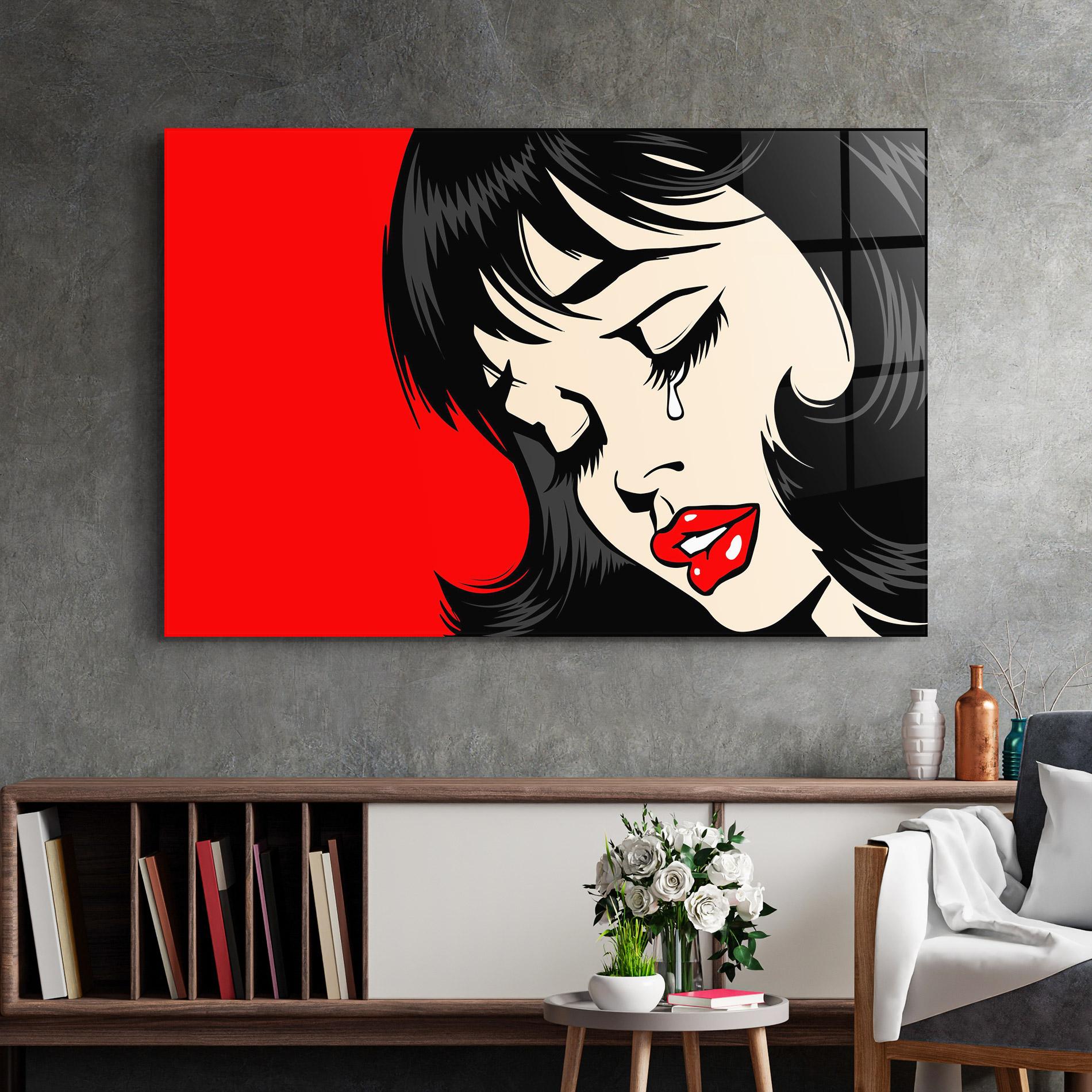 Glasbild Pop Crying mockup 2