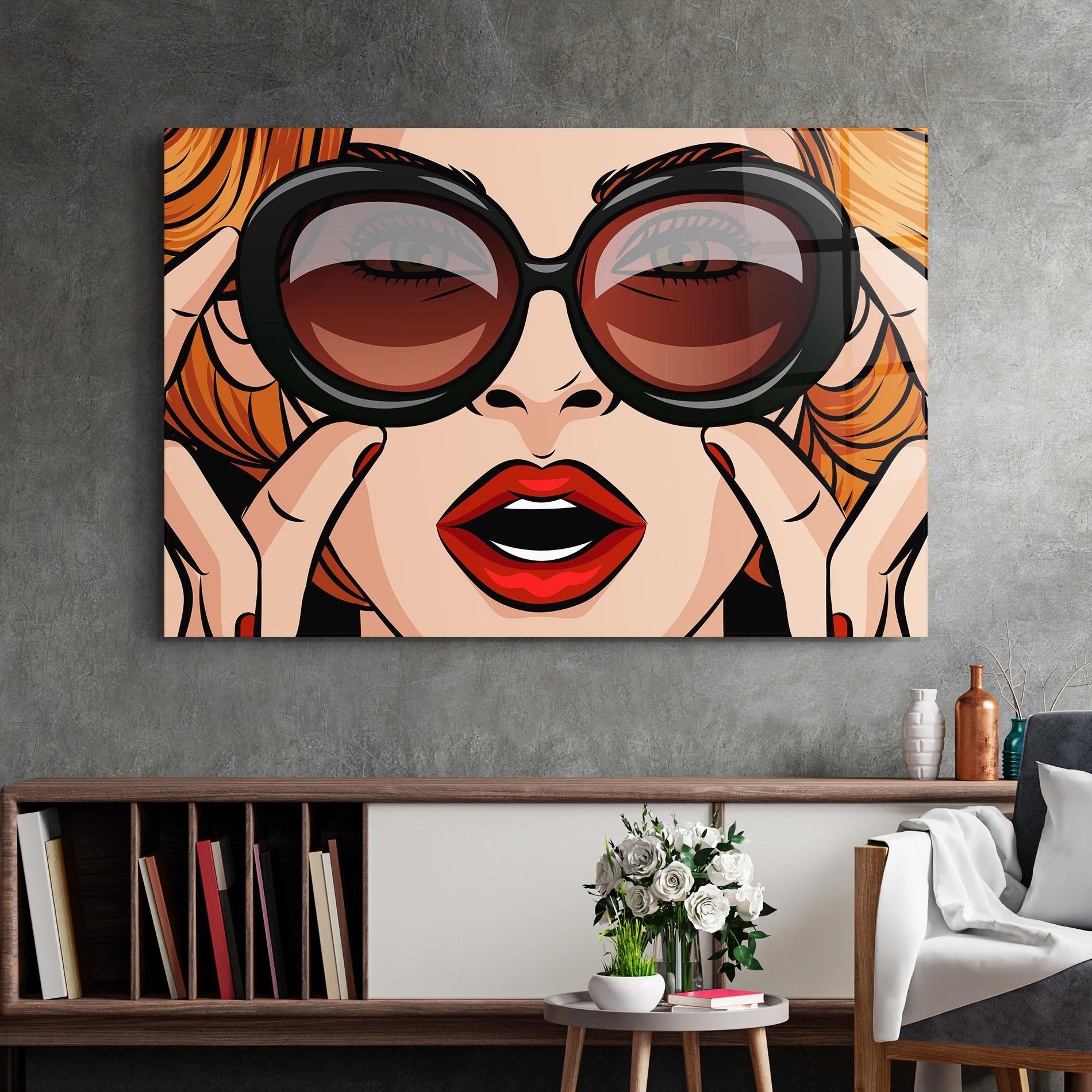 Glasbild Pop Glasses Woman mockup 2