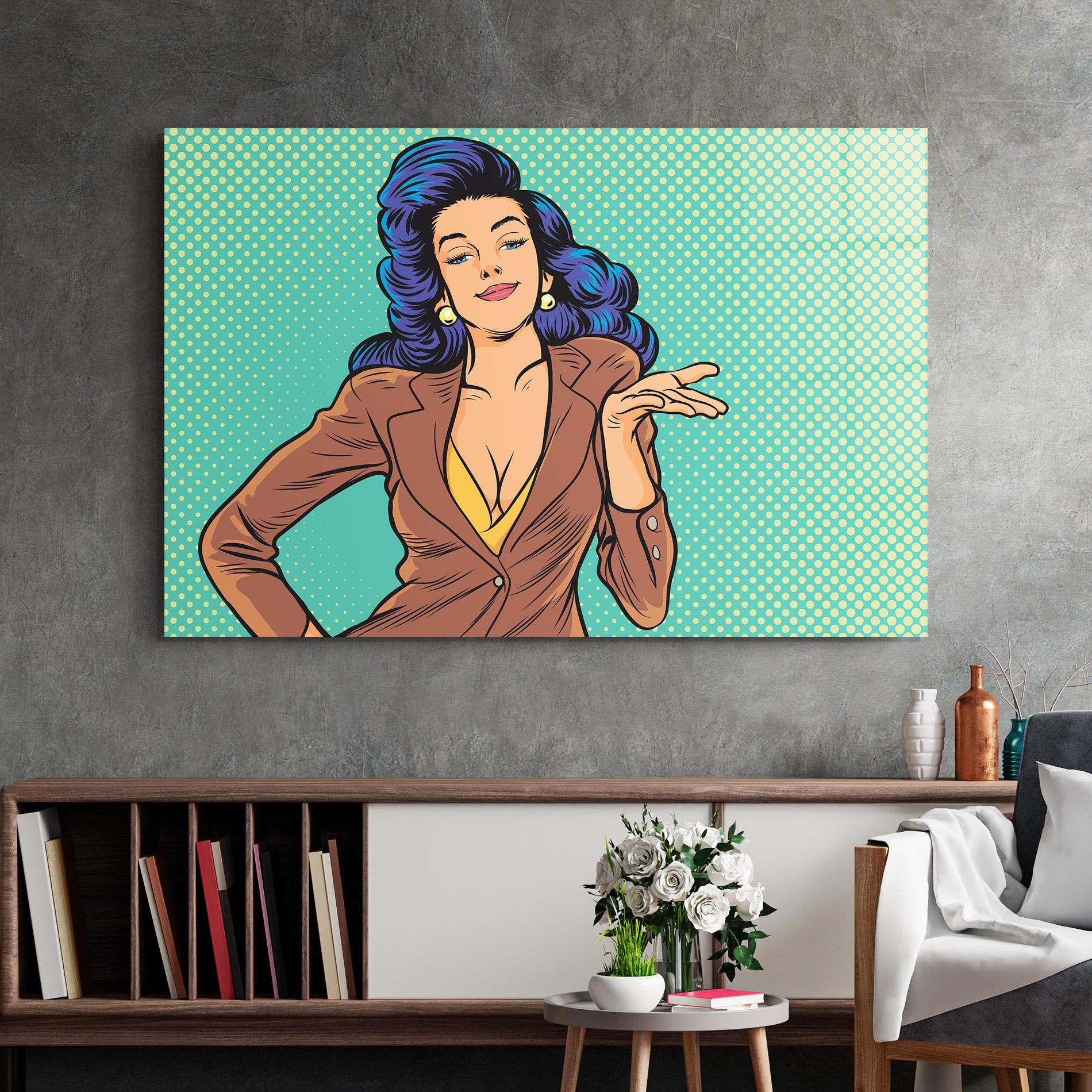 Glasbild Pop Woman mockup 2