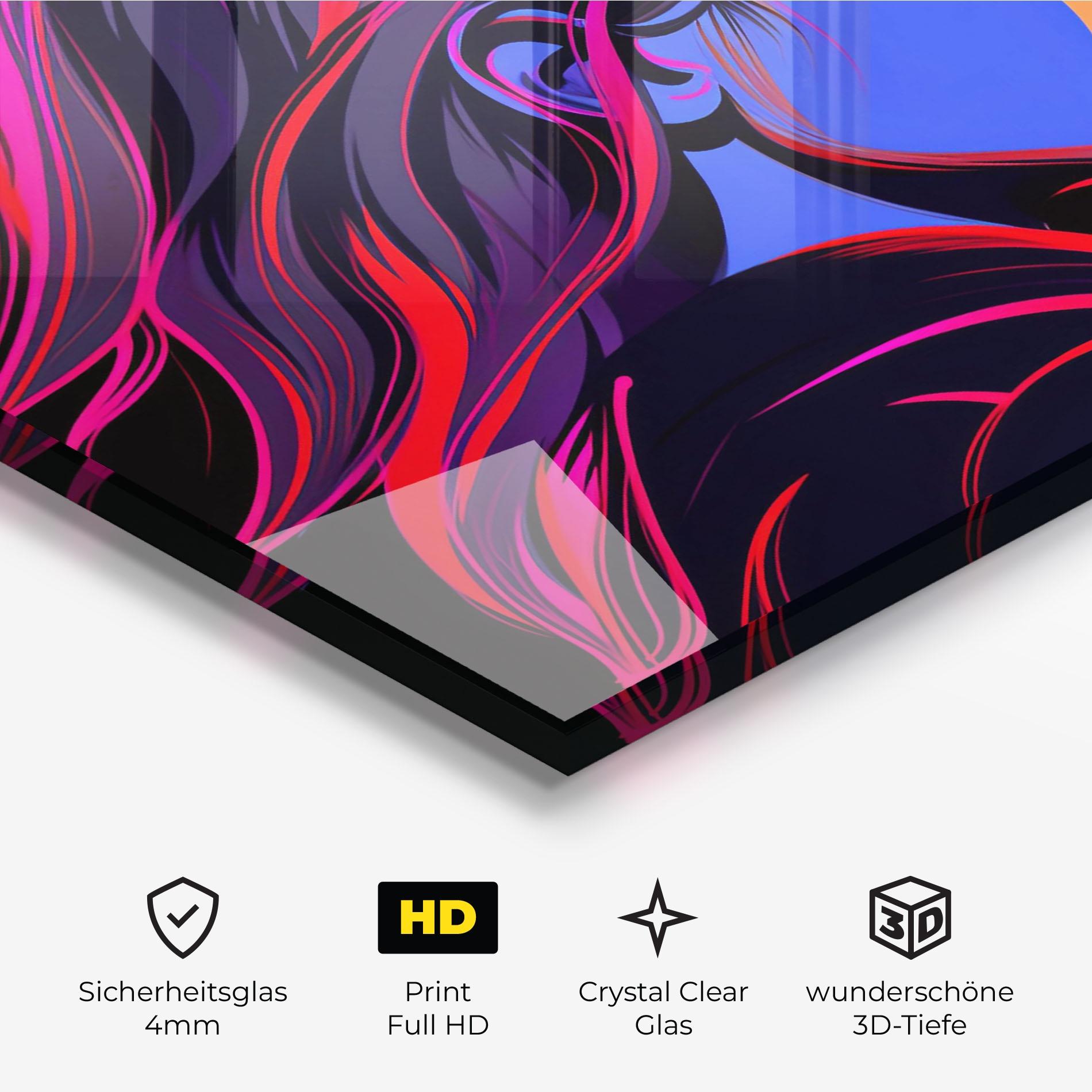 Glasbild Blue Cream Pop Art mockup 3