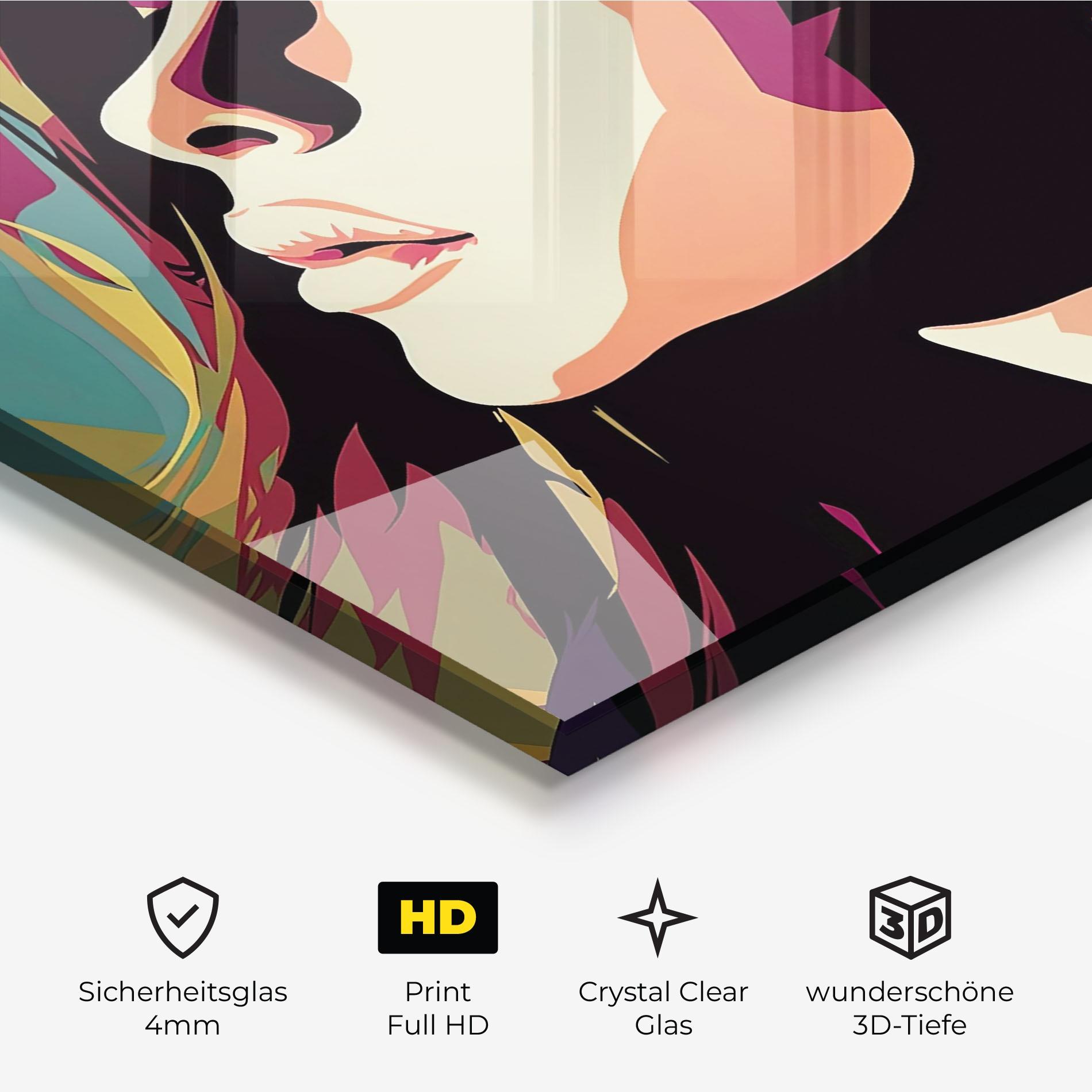 Glasbild Cream Pop Art mockup 3