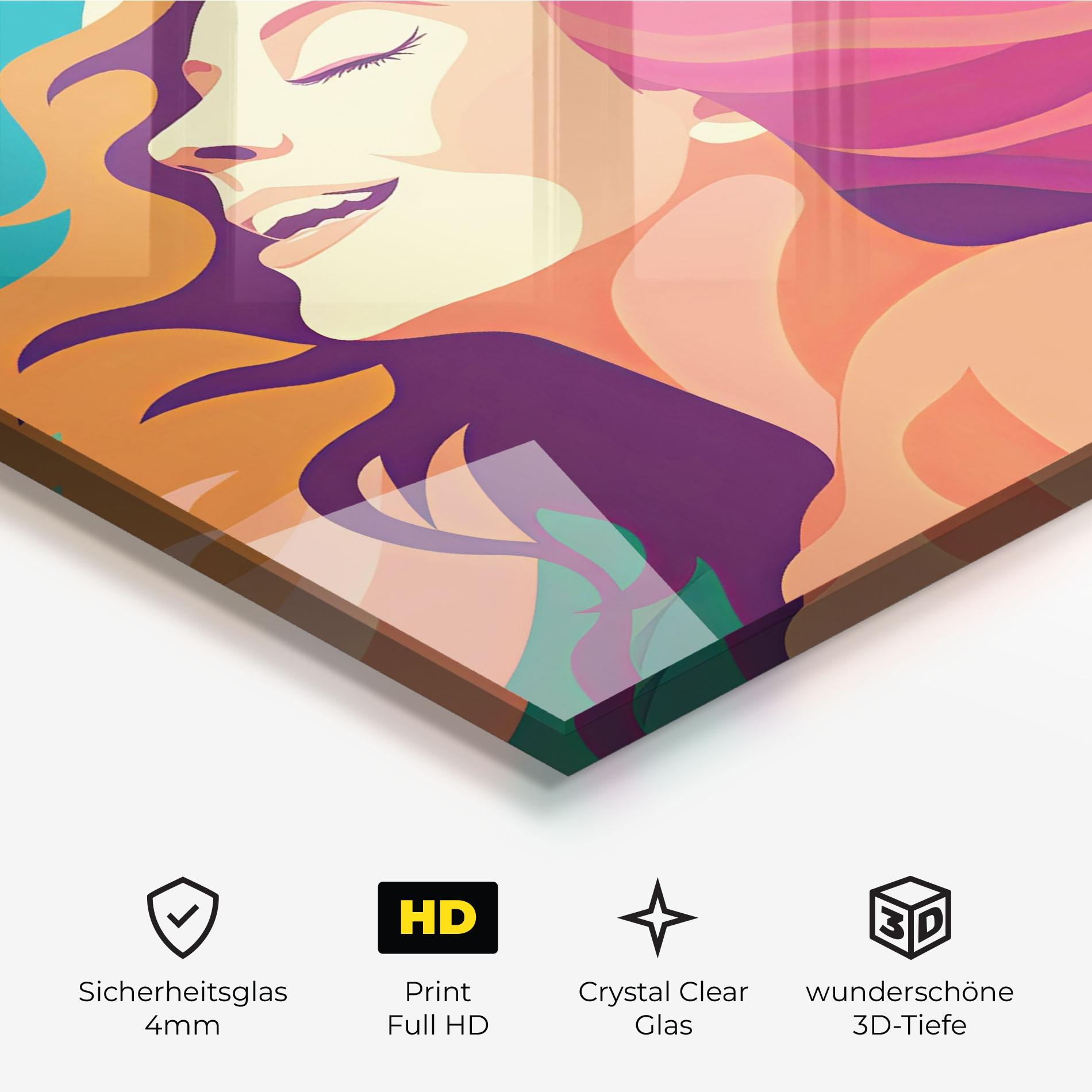 Glasbild Pink Pop Hair mockup 3