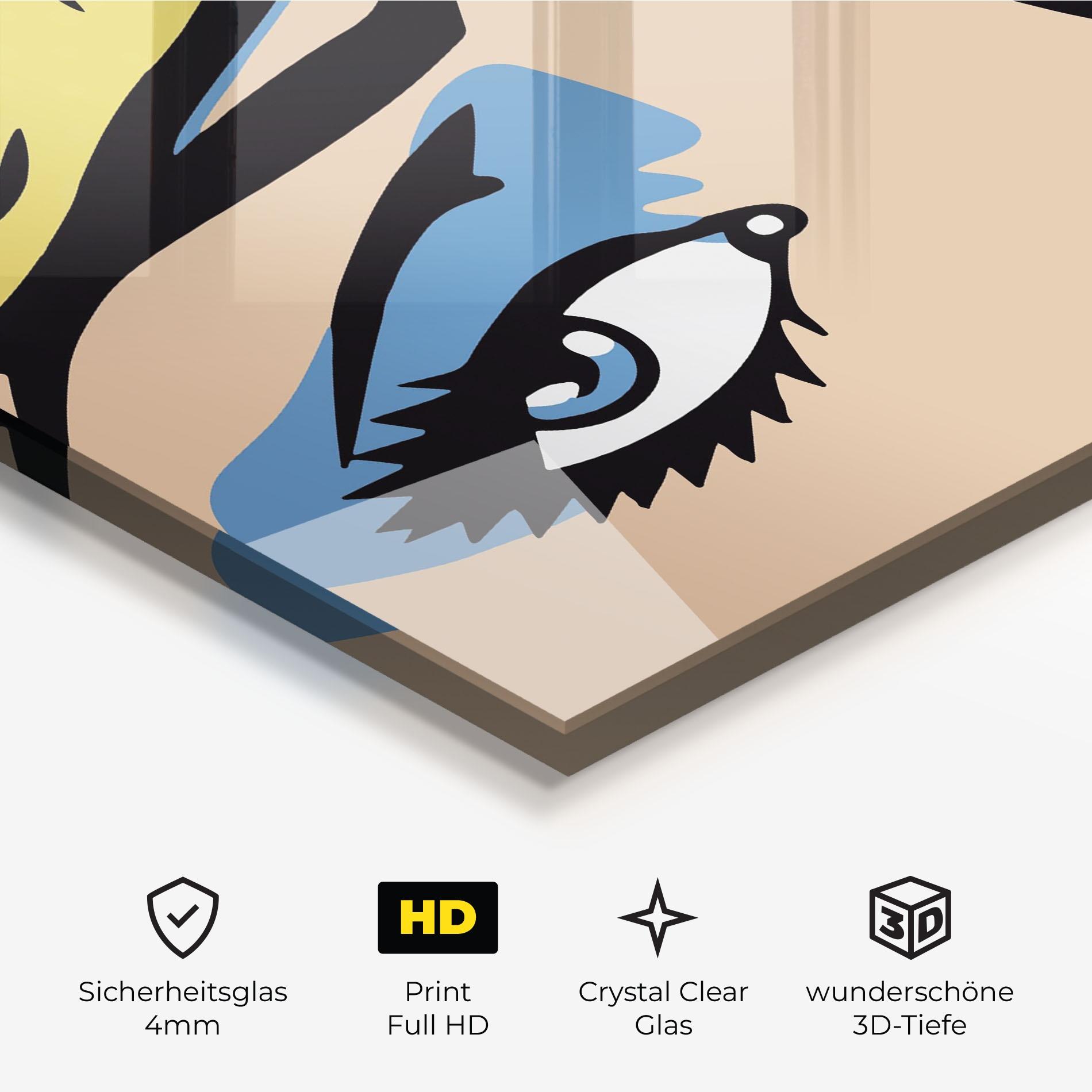 Glasbild Pop Blue Makeup mockup 3