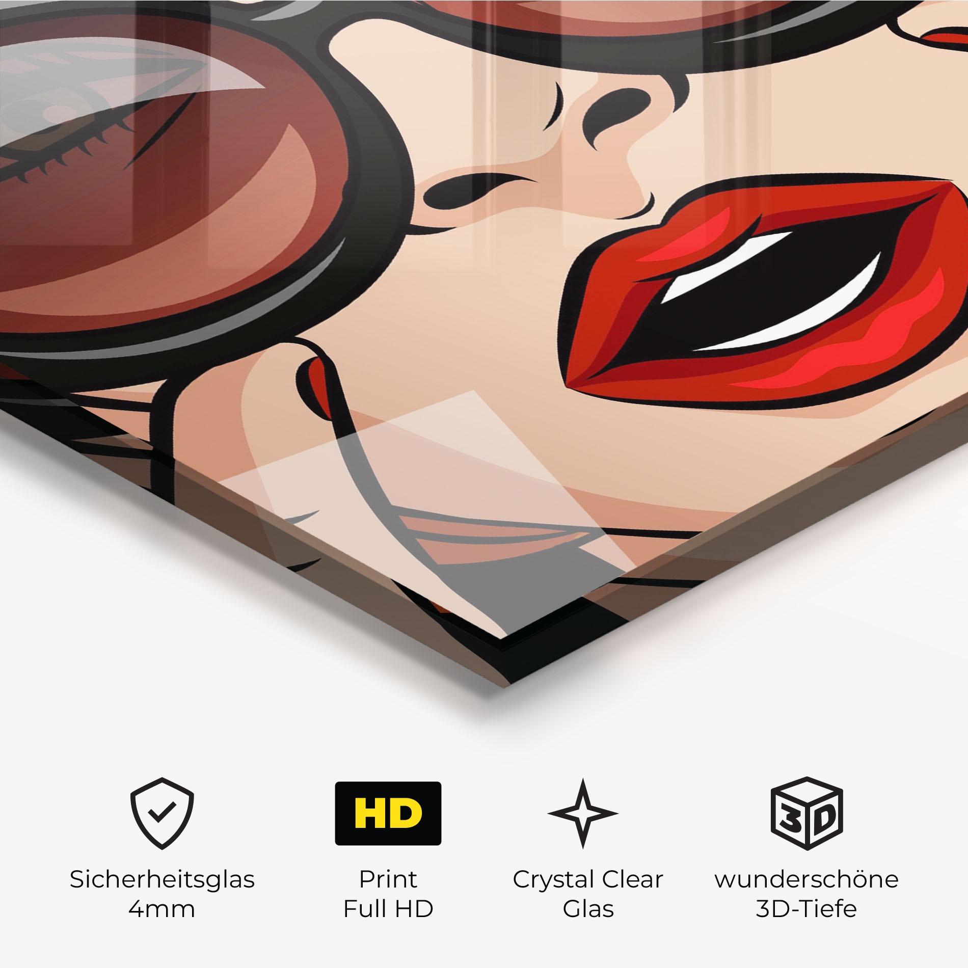 Glasbild Pop Glasses Woman mockup 3