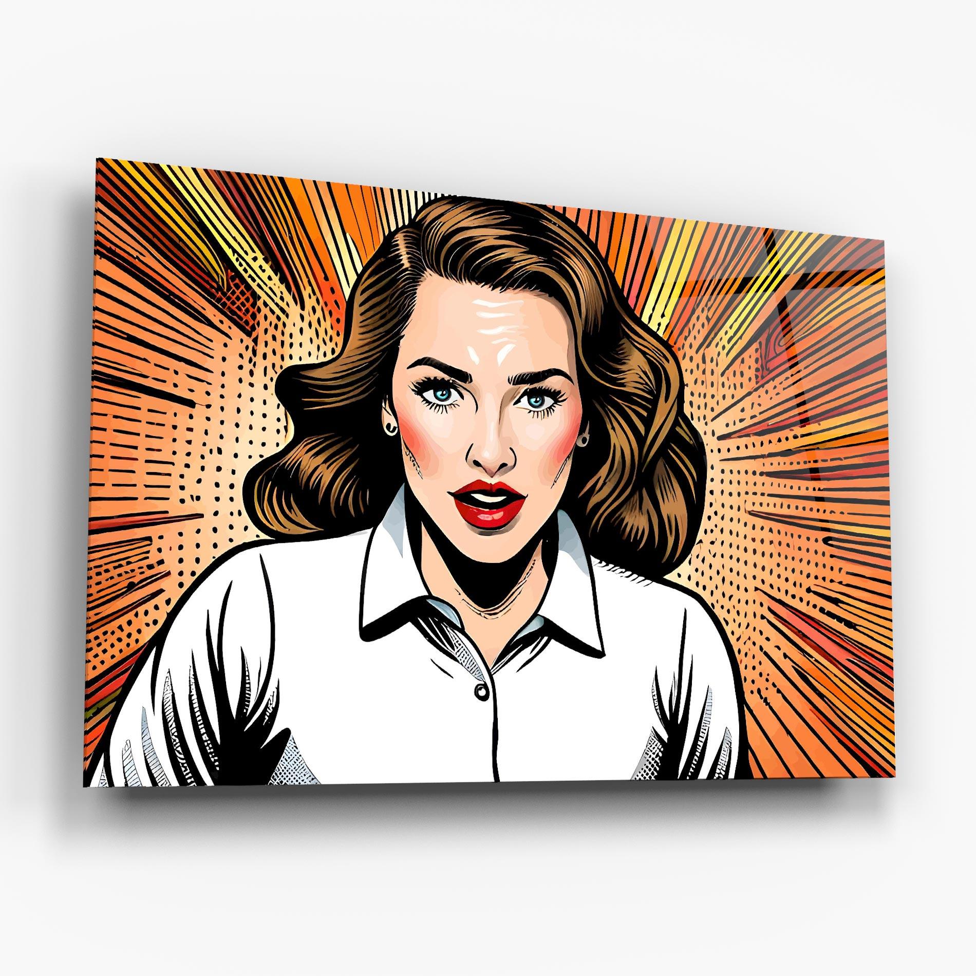 Glasbild Blue Eye Pop Art mockup 6