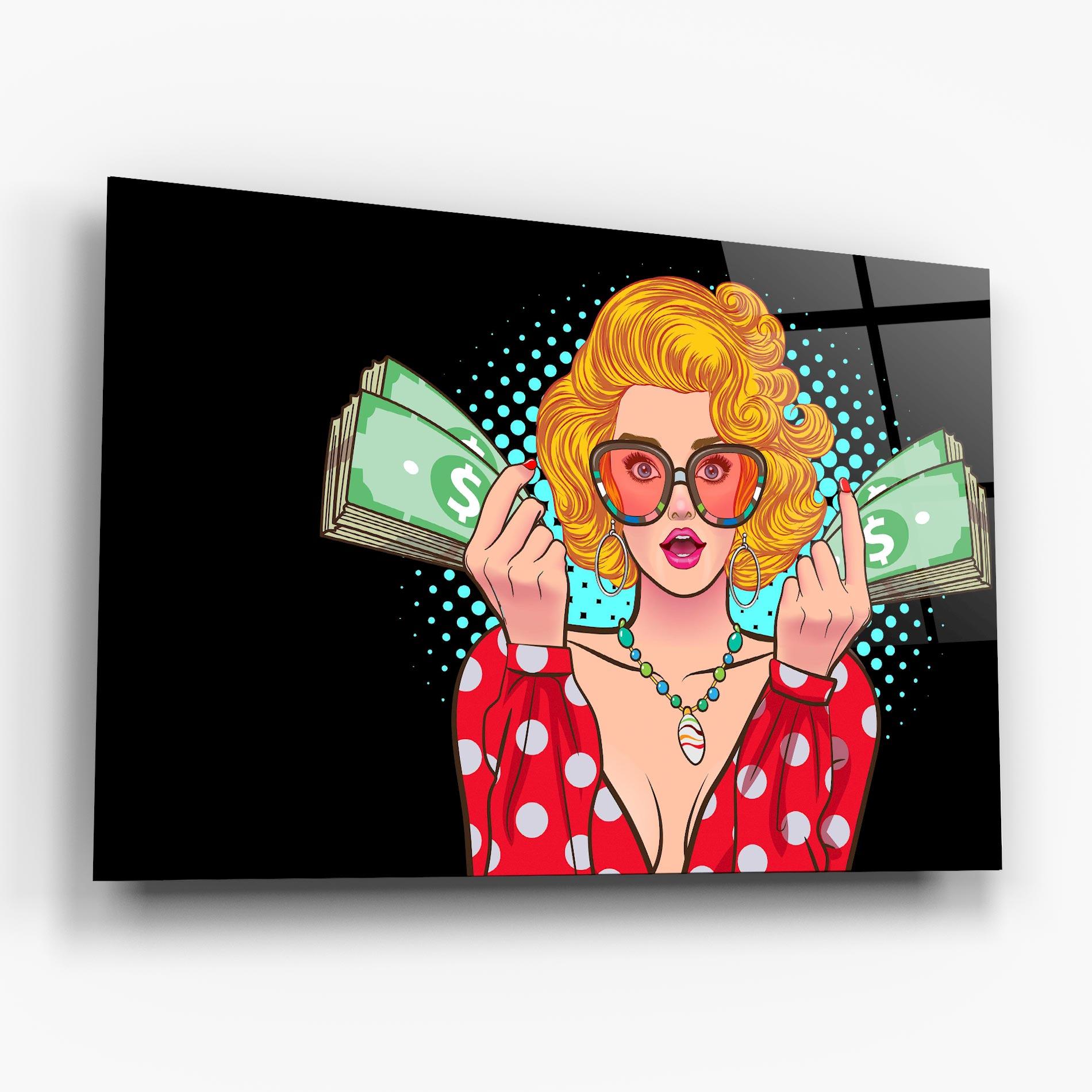 Glasbild Glasses Look Money mockup 6